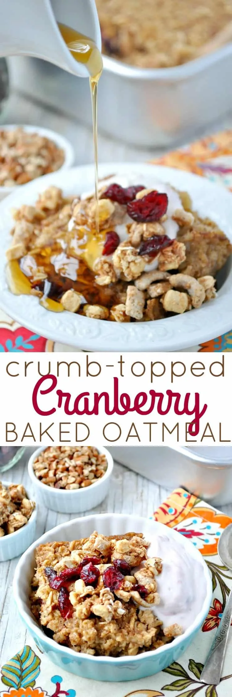 Crumb Topped Cranberry Baked Oatmeal