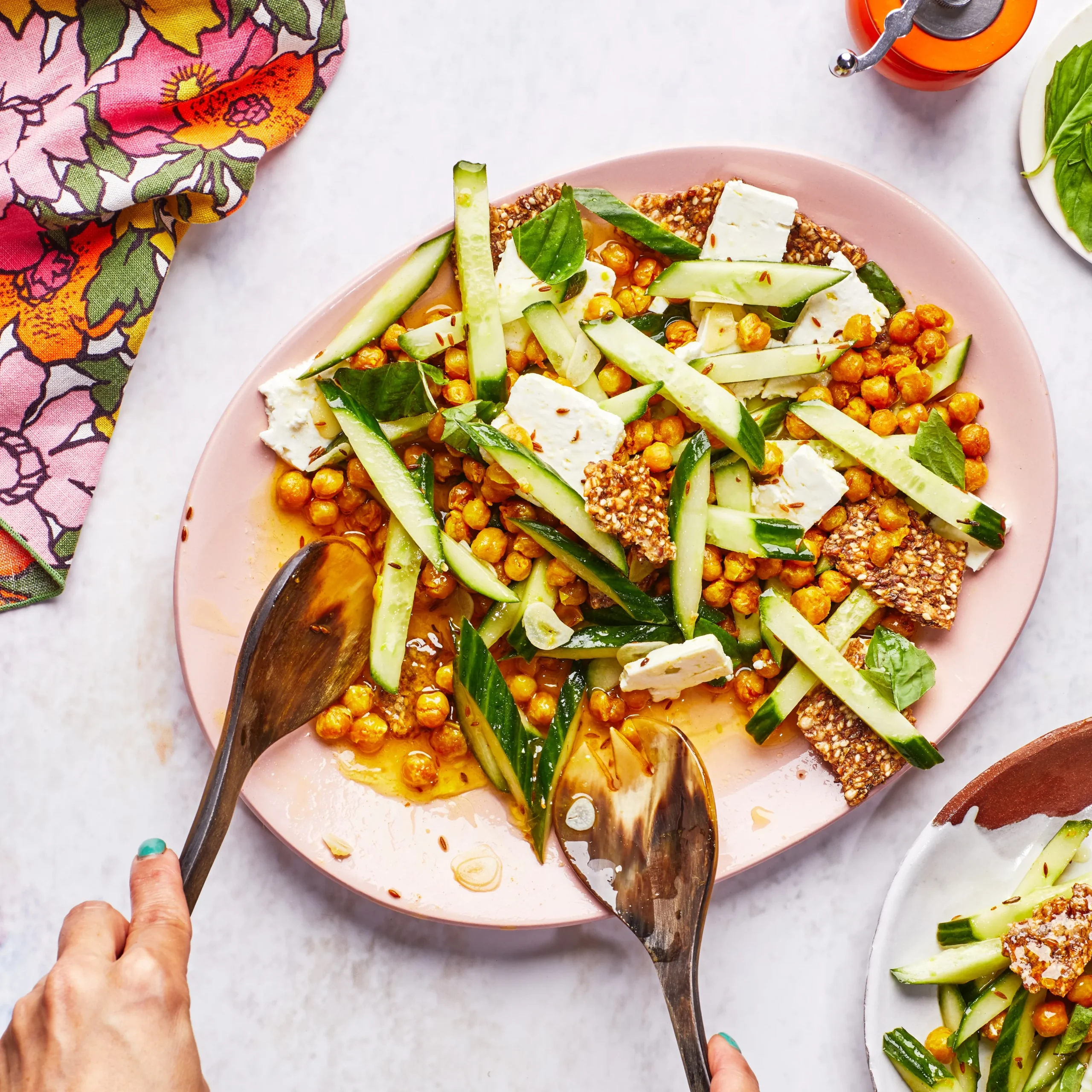 Cucumber Salad with Crispy Chickpeas