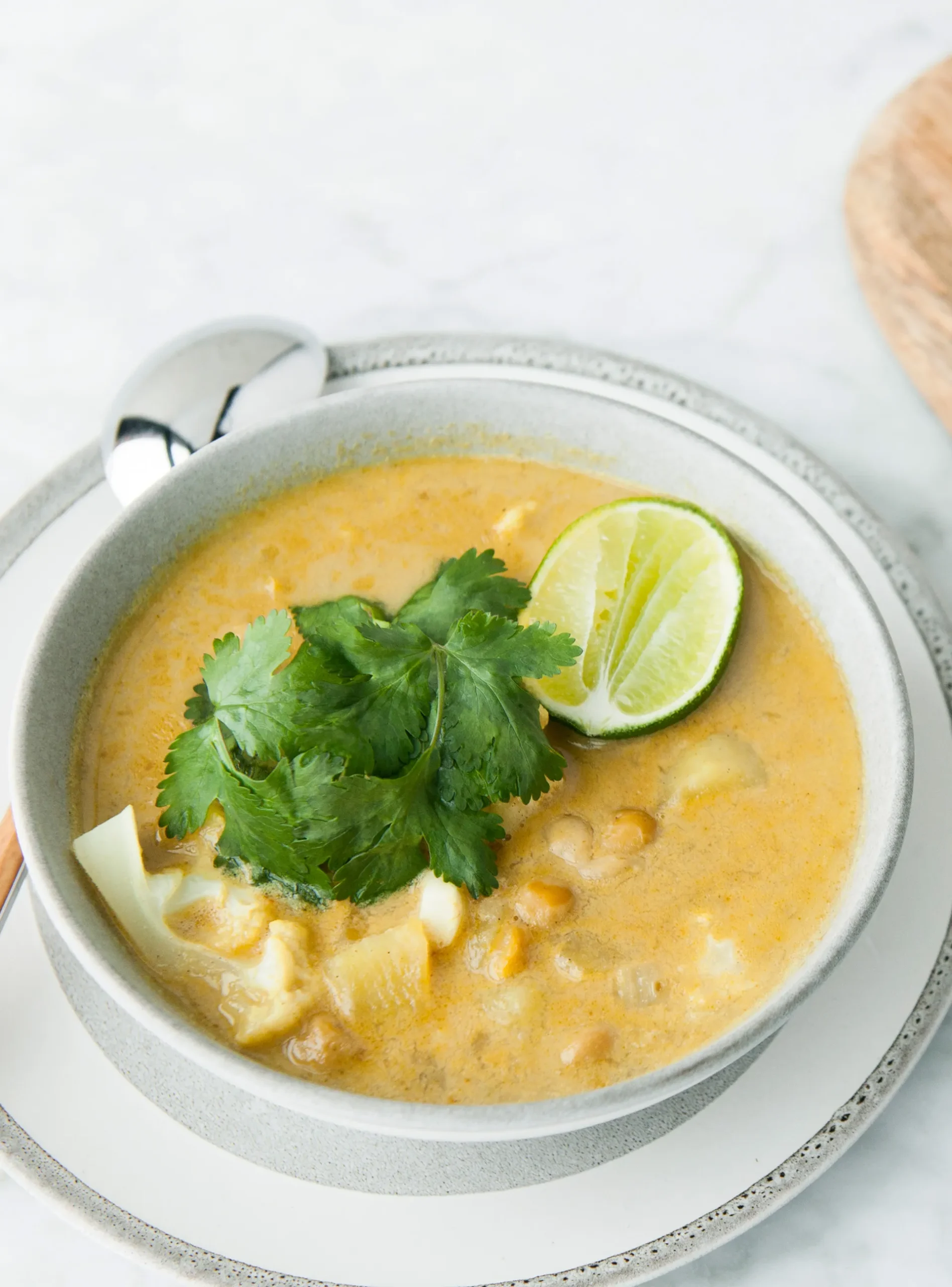 Curried Cauliflower and Chickpea Soup