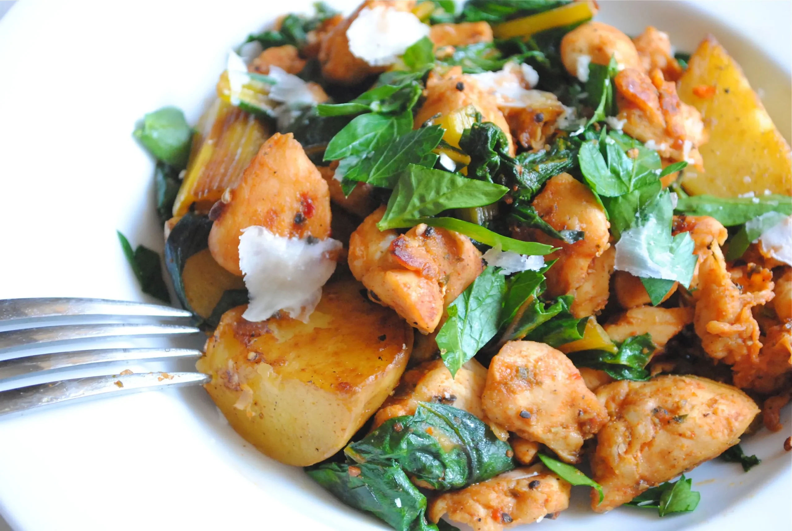 Curried Chicken with Wilted Swiss Chard