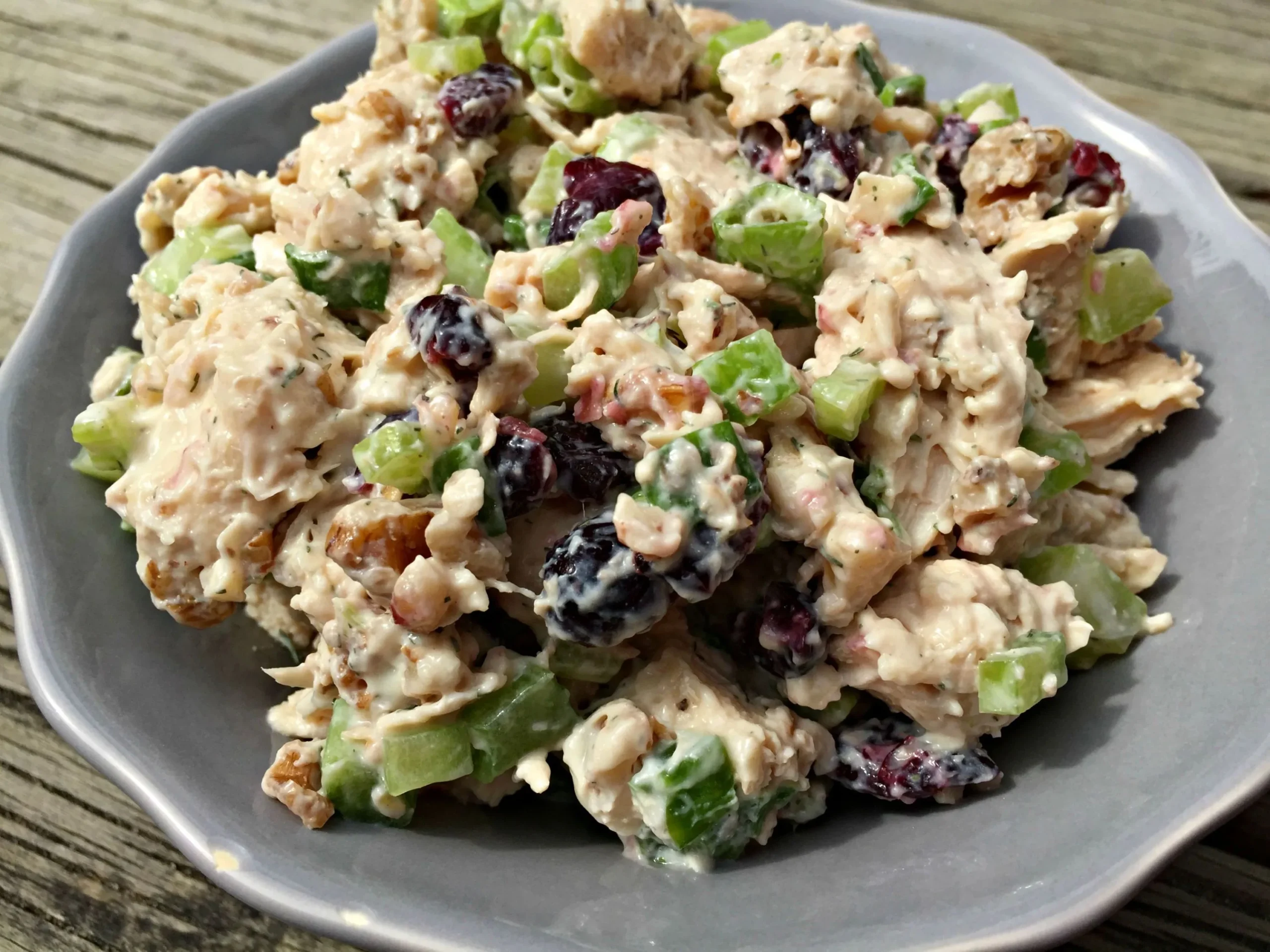 Curry Chicken Salad with Cranberries and Walnuts