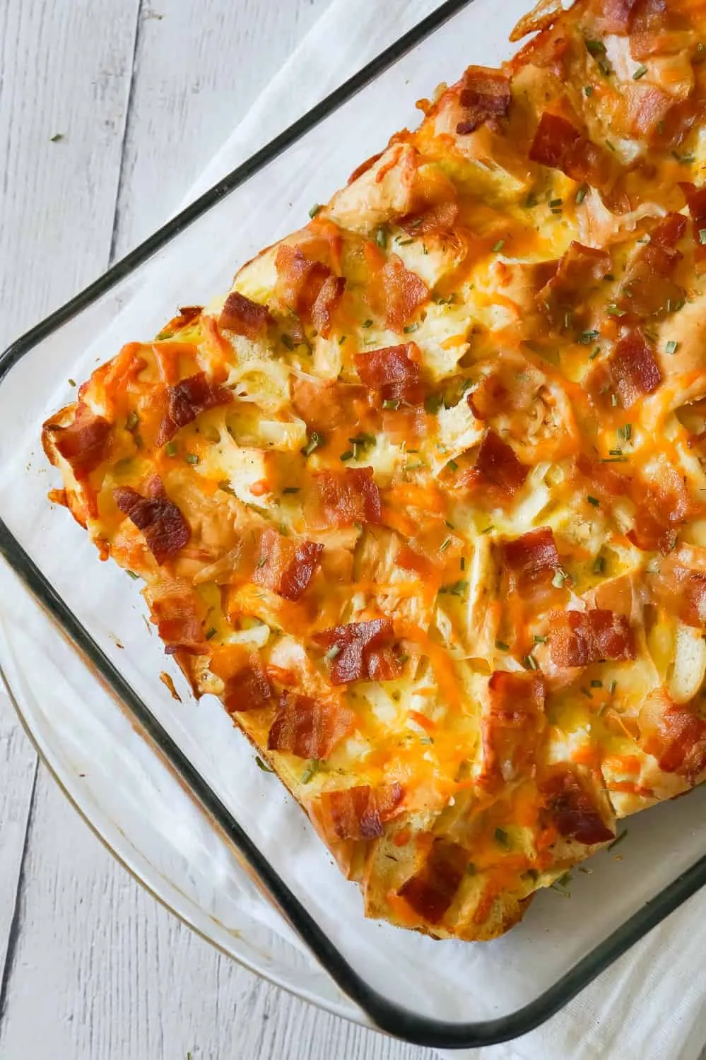 Double Bacon Bagel Egg Casserole