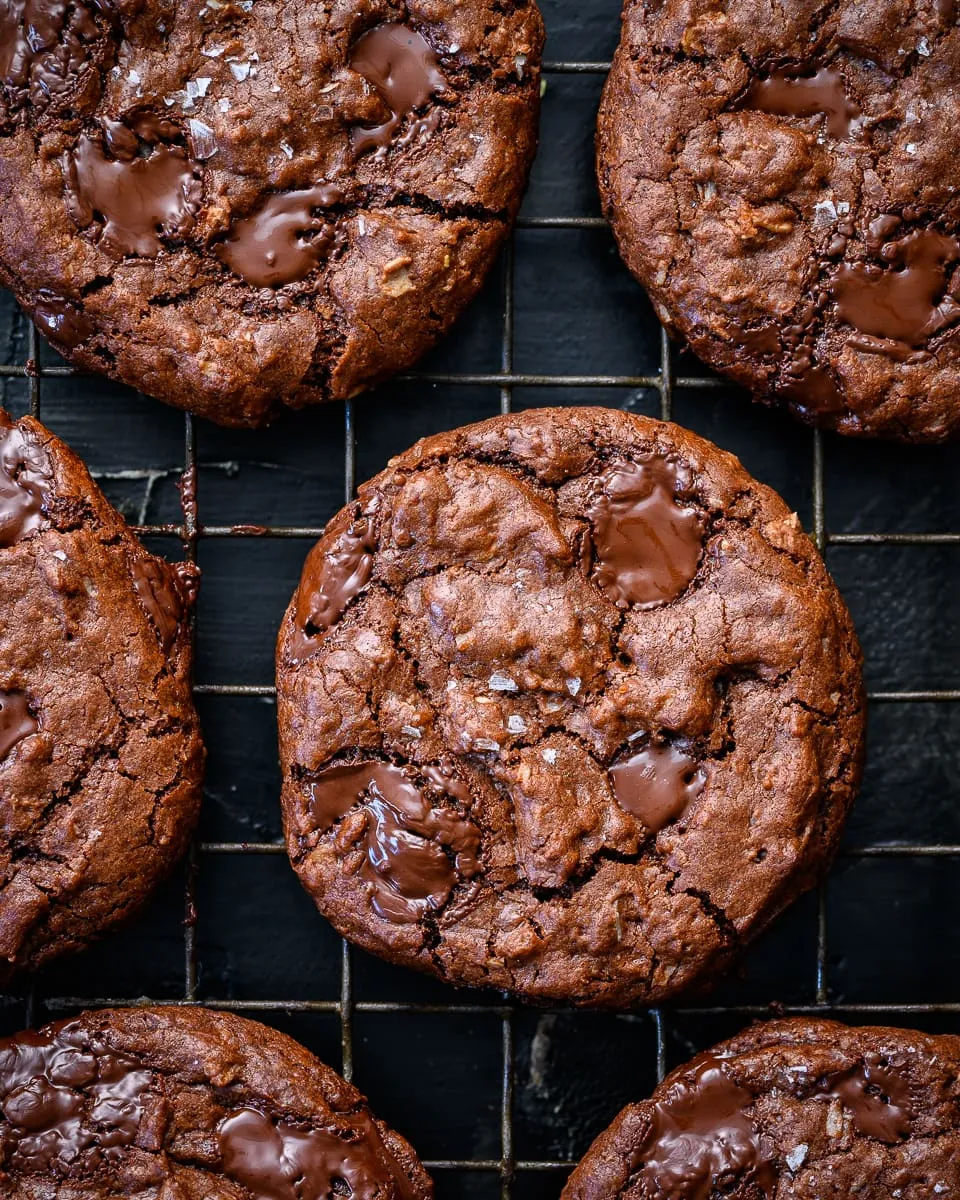 Double Chocolate Coconut Oatmeal Cookies