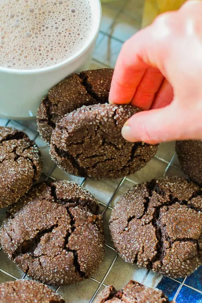 Double Chocolate Ginger Crinkle Cookies