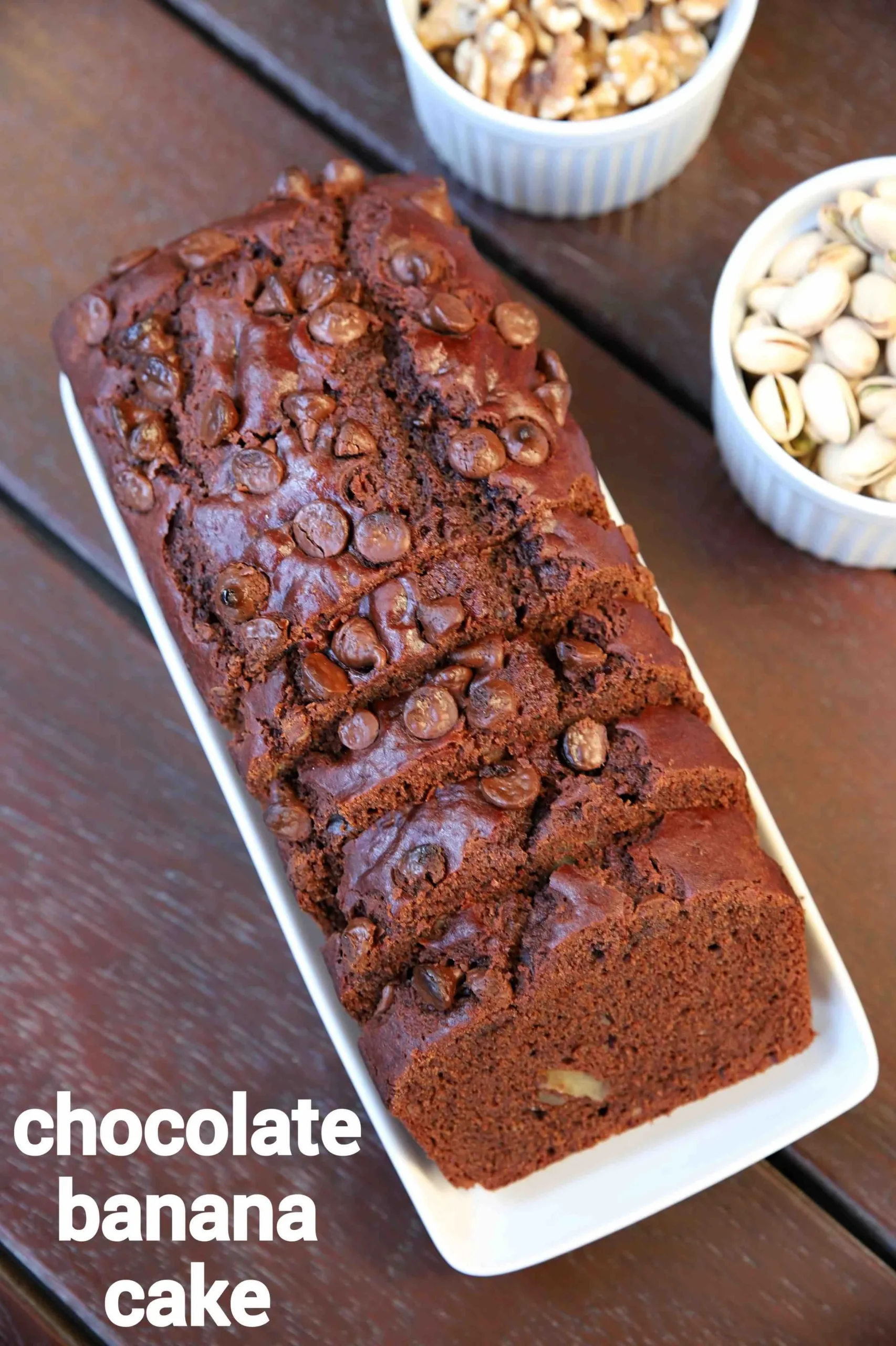 Double Layer Banana Chocolate Chip Cake