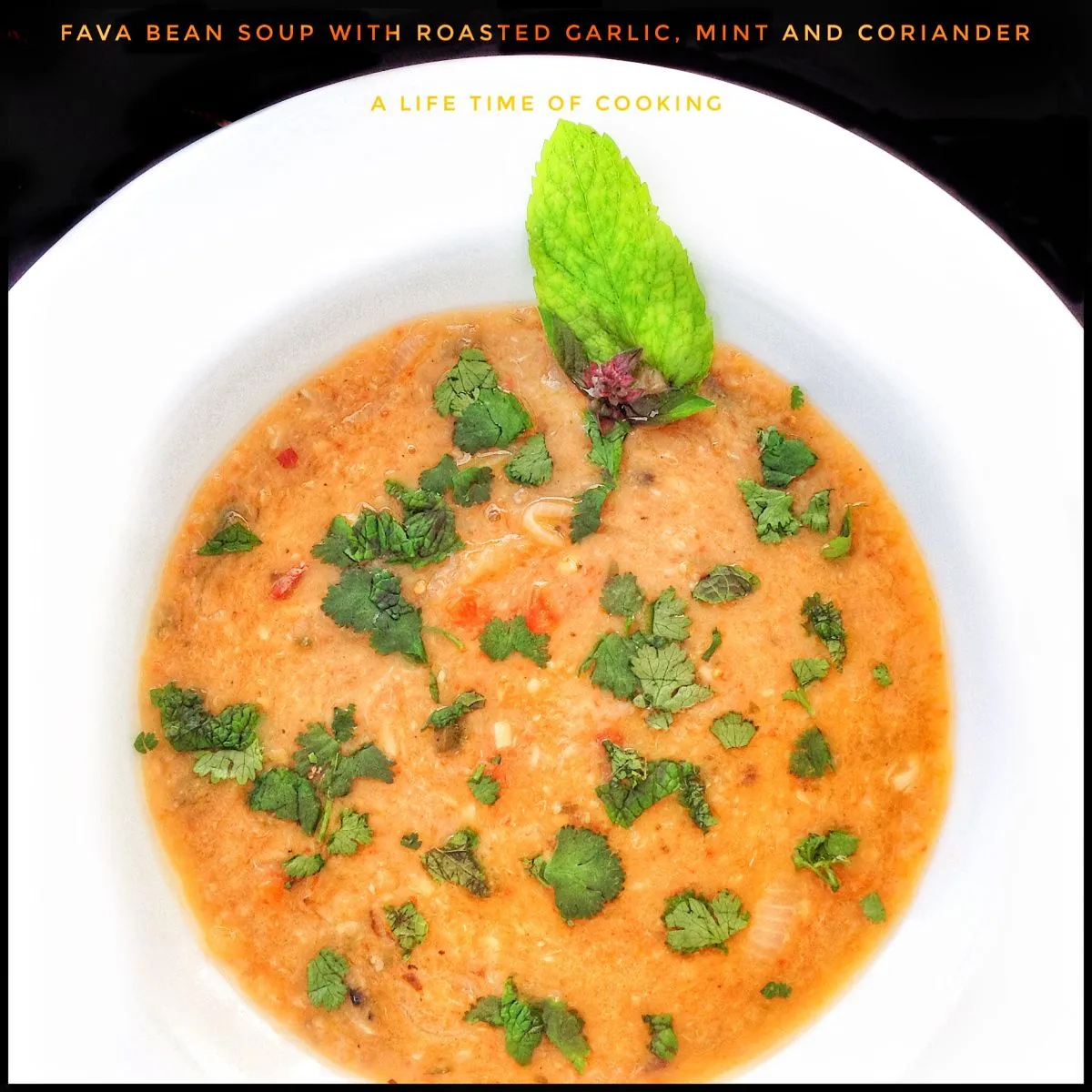 Dried Fava Soup with Mint and Guajillo Chiles