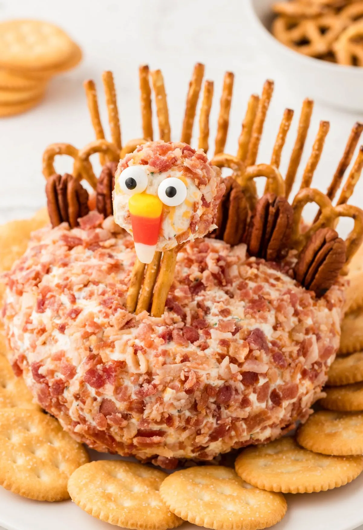 Easy Cheese Ball Turkey Shaped Appetizer
