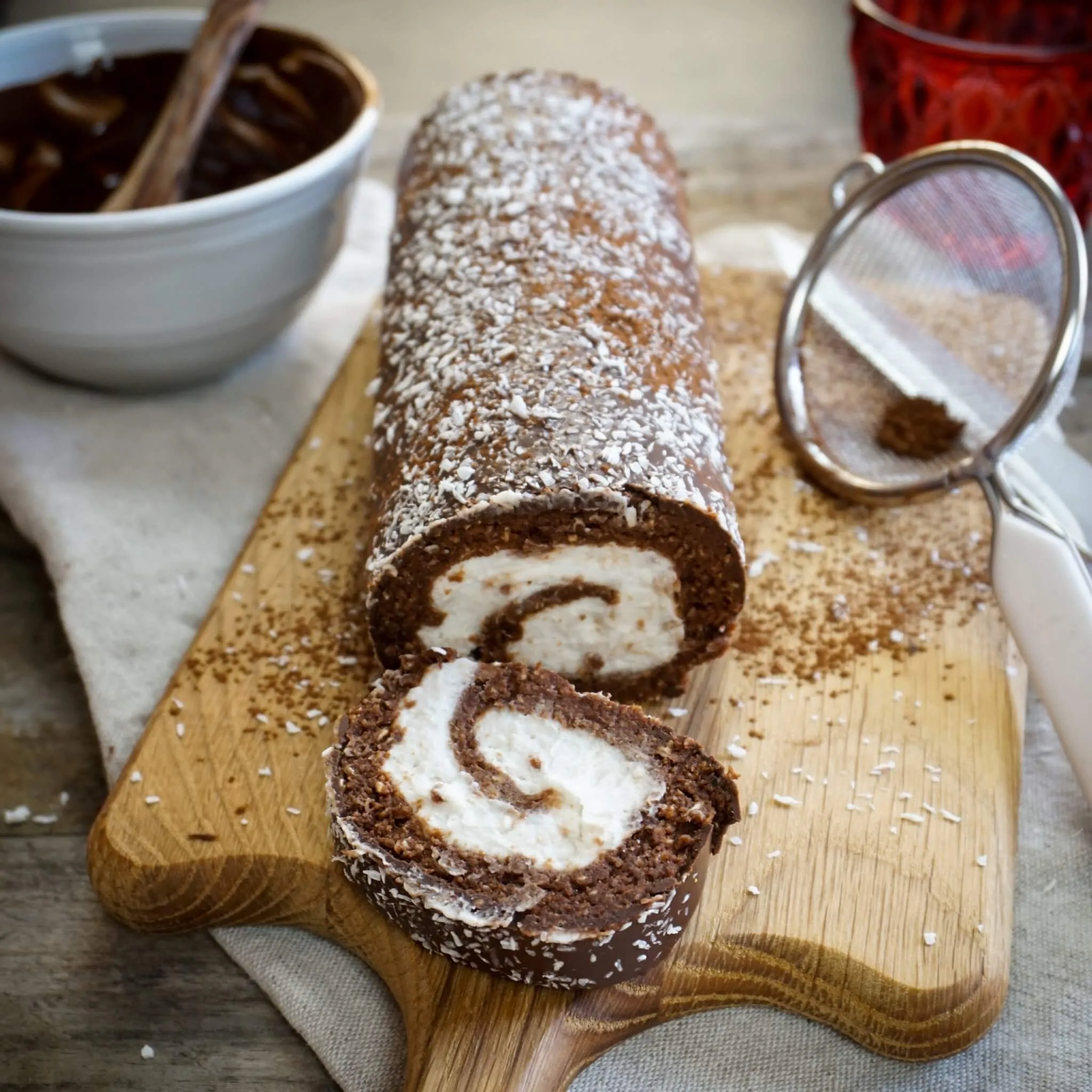Easy Chocolate Swiss Roll Vegan Swiss Roll
