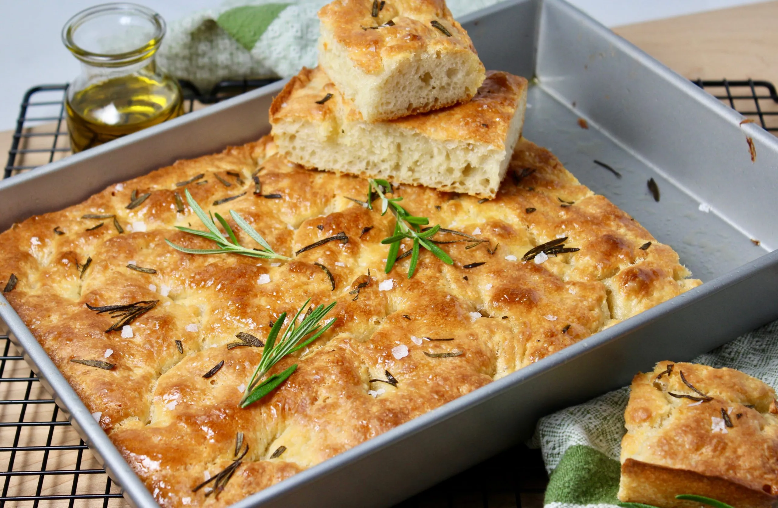 Easy Ligurian Focaccia Bread with Rosemary