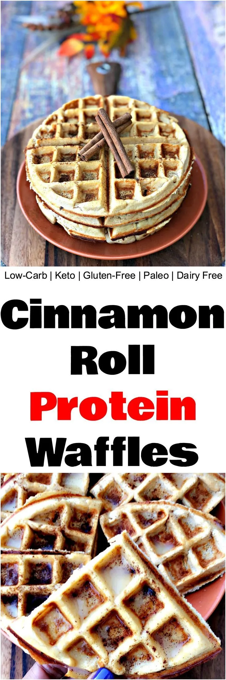 Easy Low Carb Gluten Free Cinnamon Roll Protein Waffles