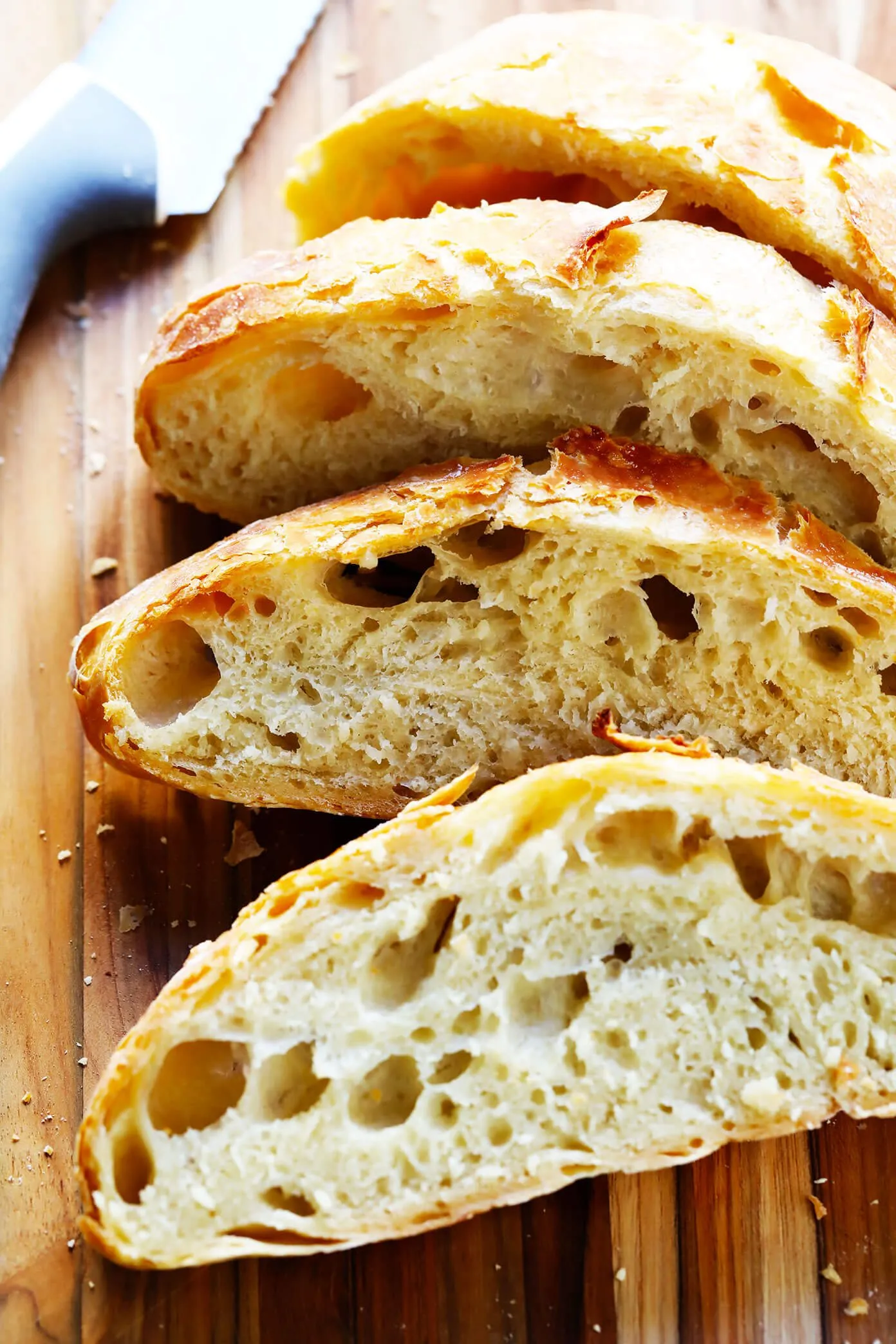 Easy No Knead Baguette Bread