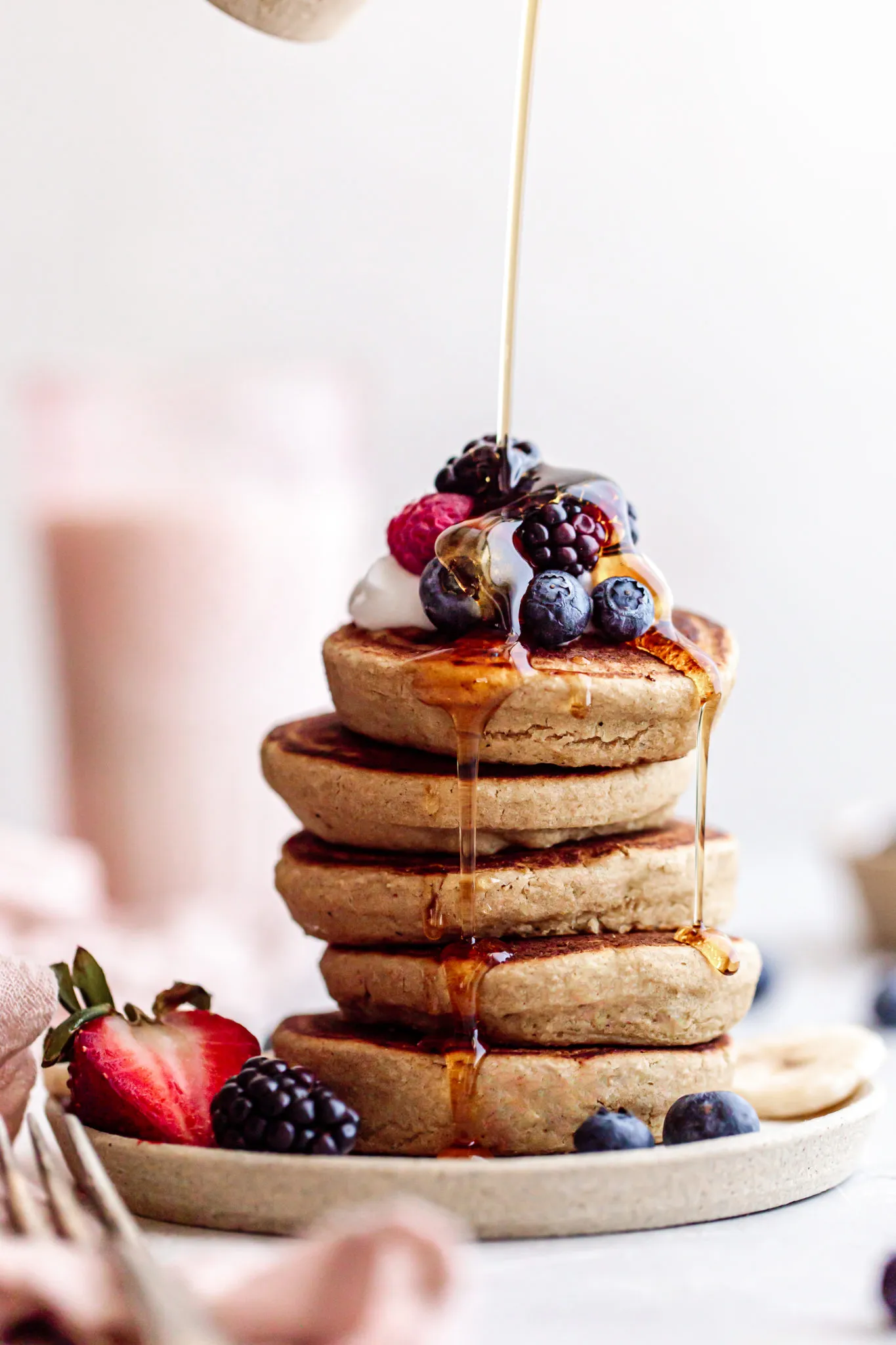 Easy Vegan Blender Pancakes with Protein