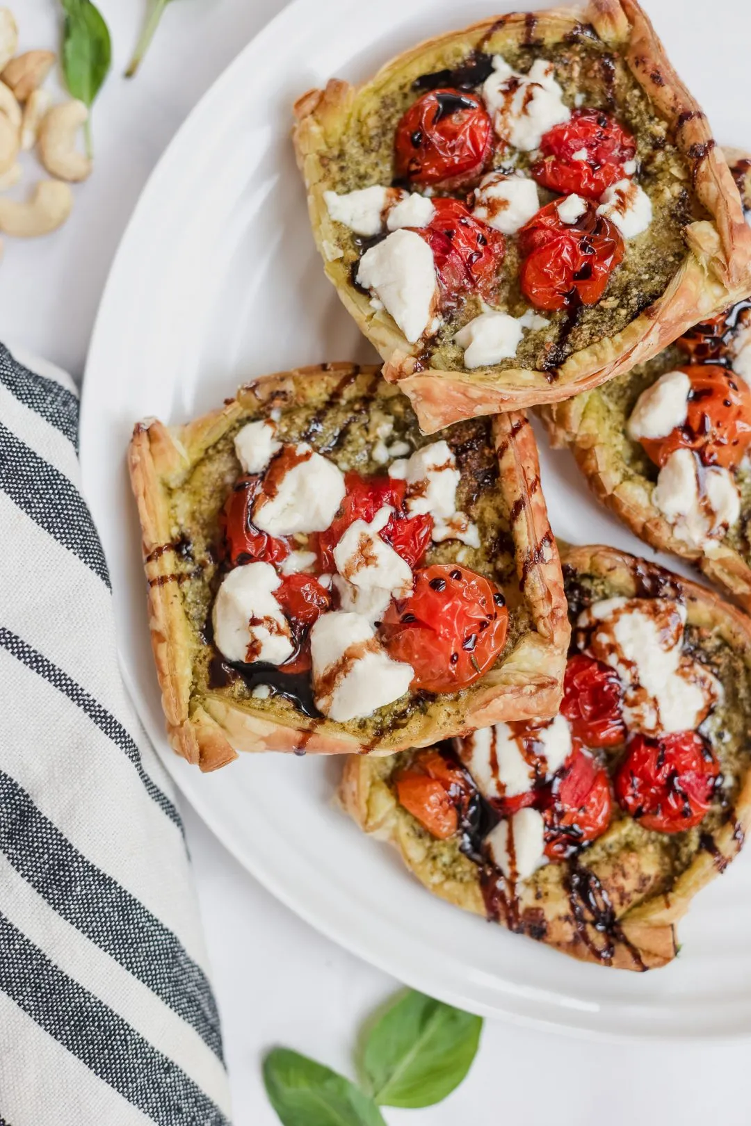 Easy Vegetarian Puff Pastry Tomato Tarts with Feta Ricotta