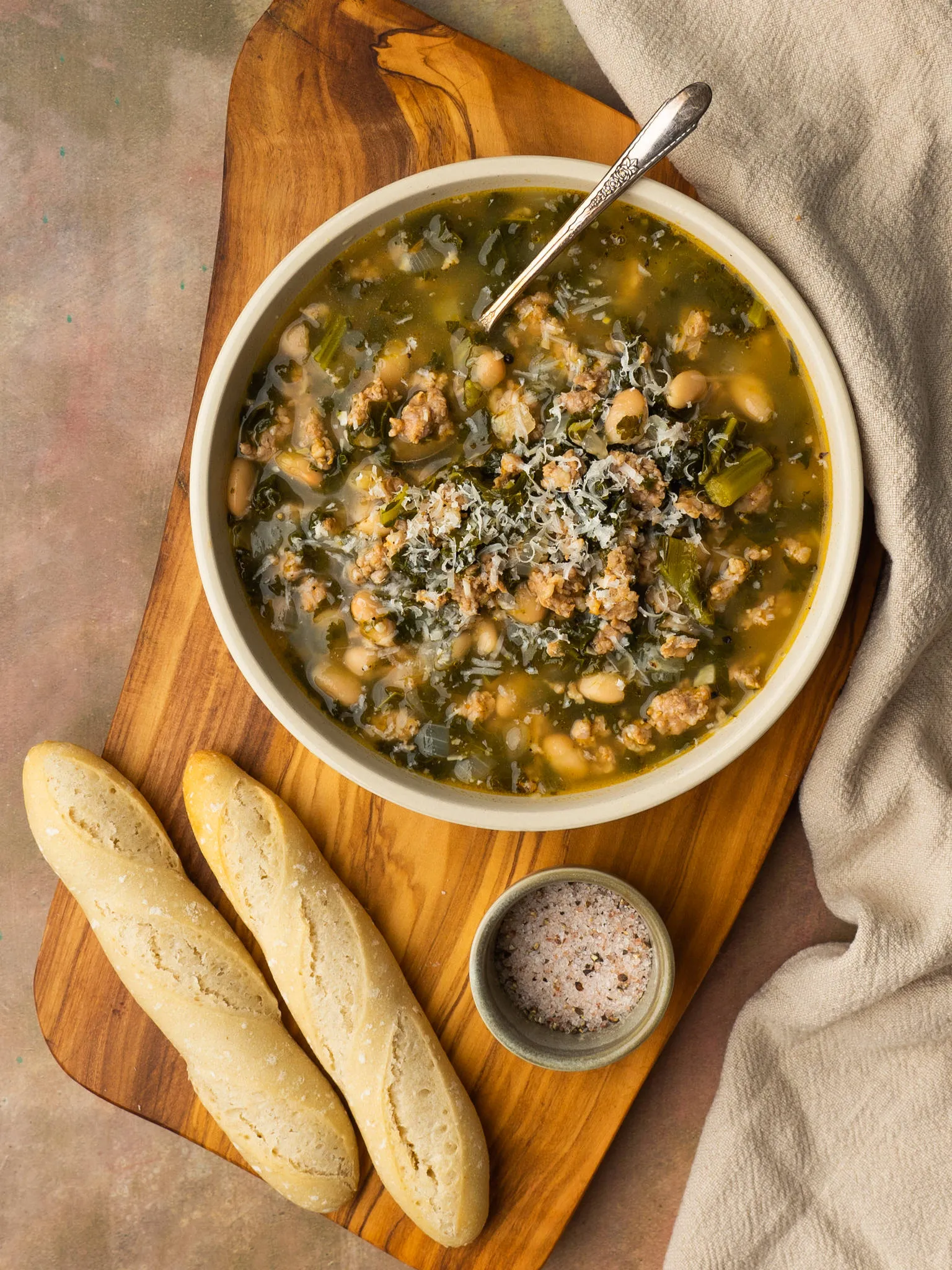 Easy White Bean Kale Sausage Soup