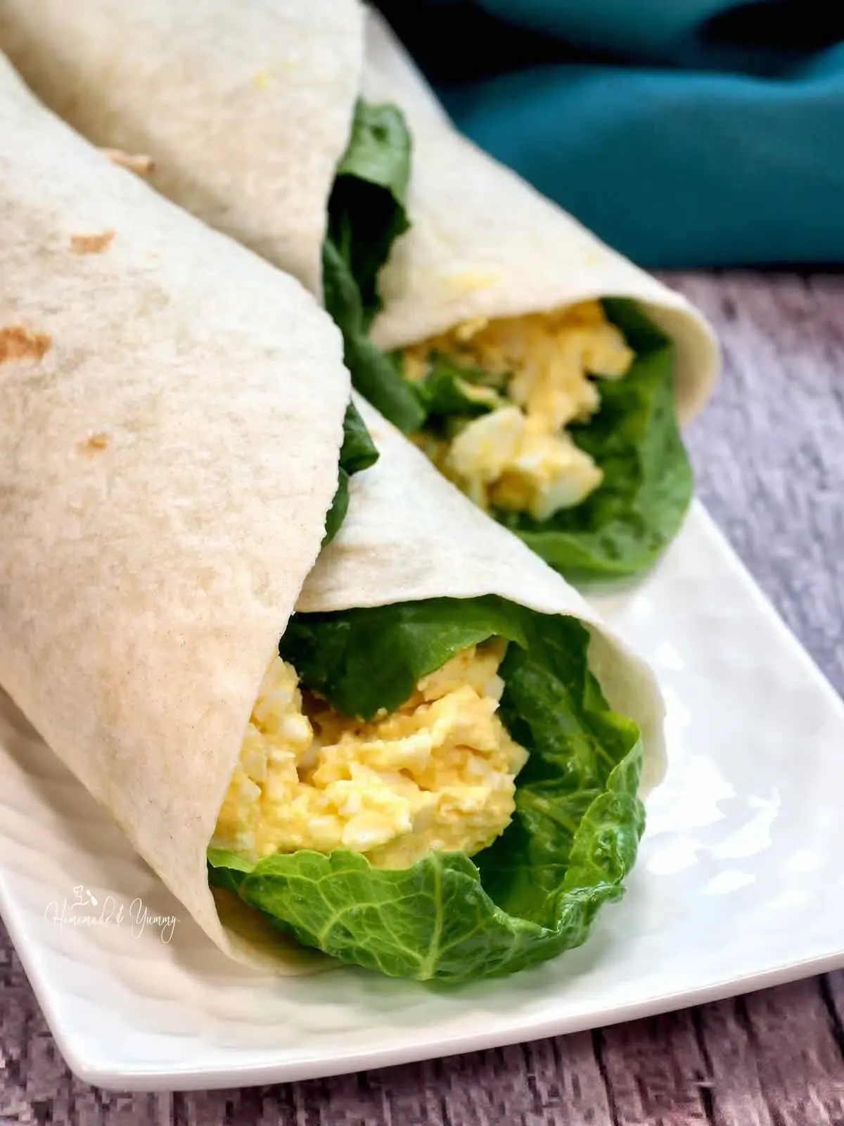 Egg Salad Spinach Wraps