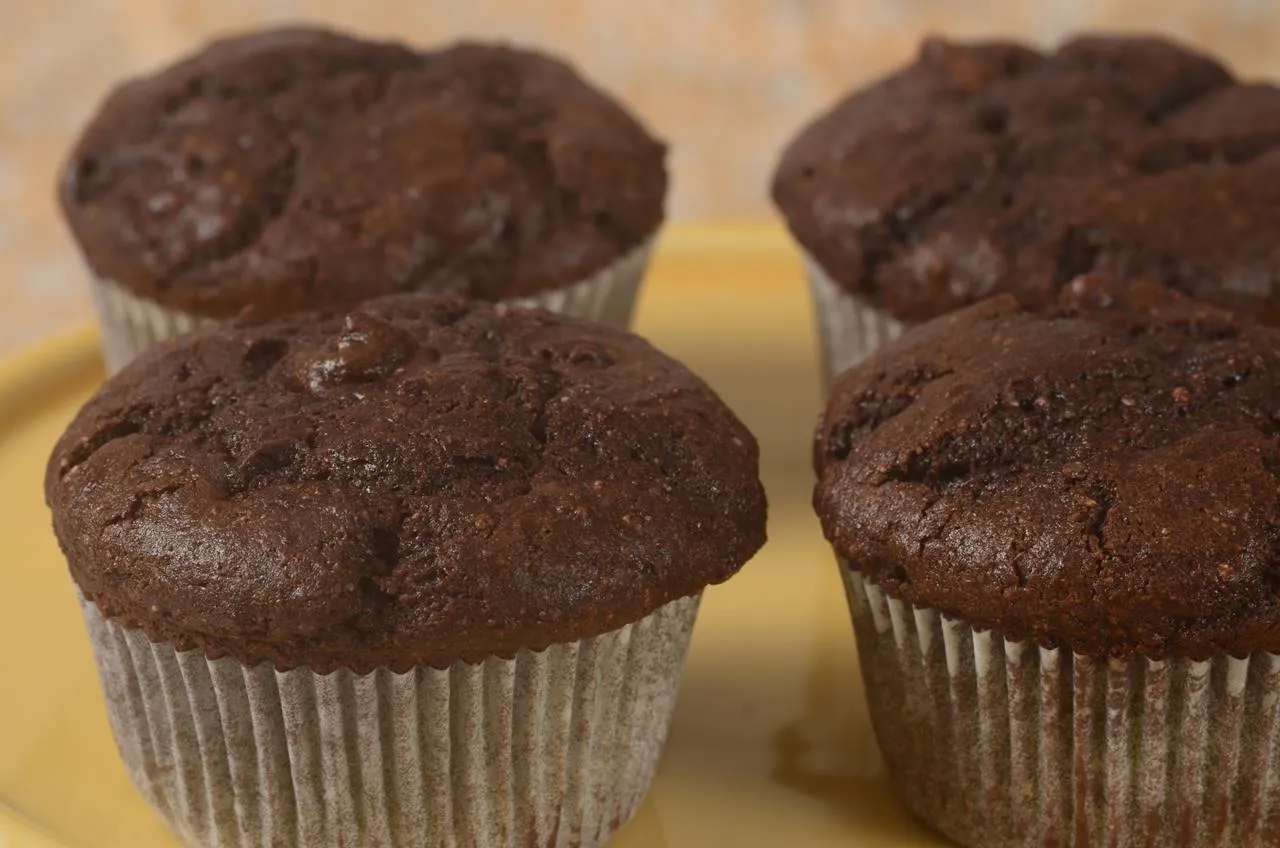 Eggless Chocolate Ricotta Muffins
