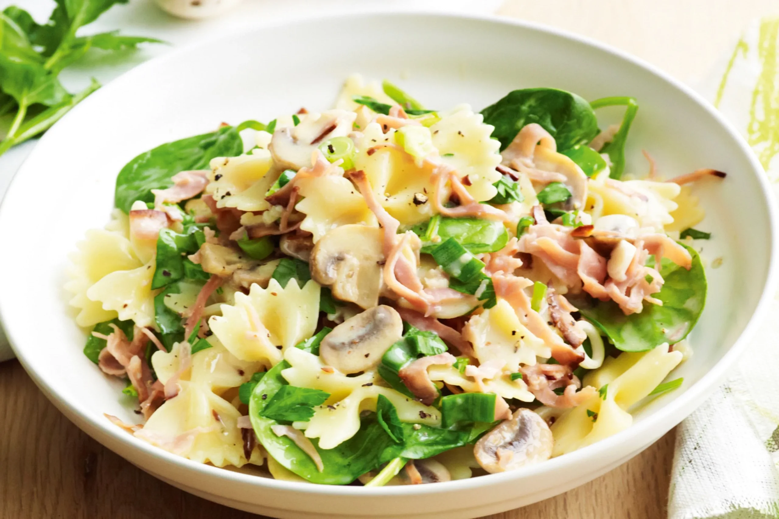 Farfalle Pasta with Parma Ham