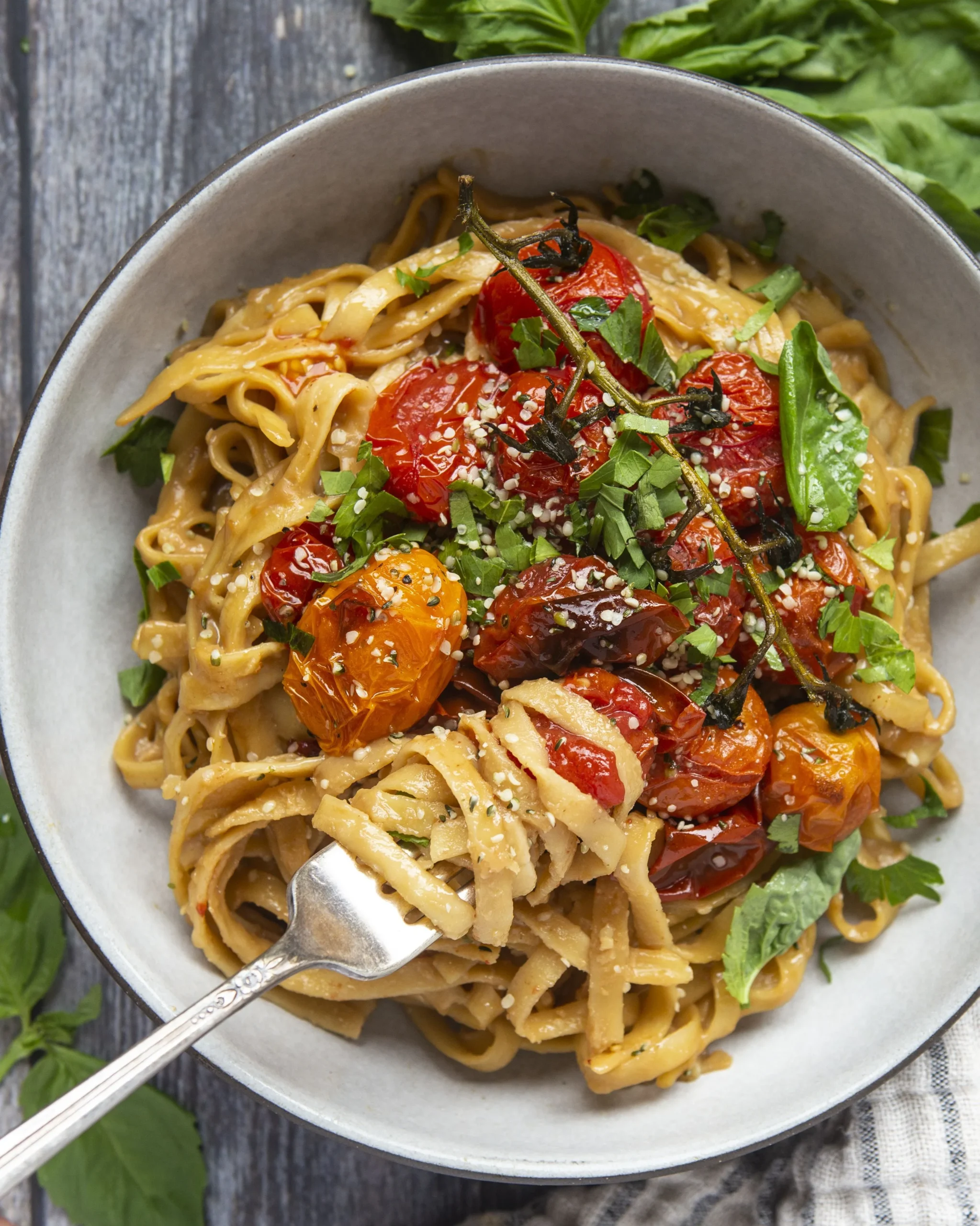Fettuccine with Roasted Tomatoes