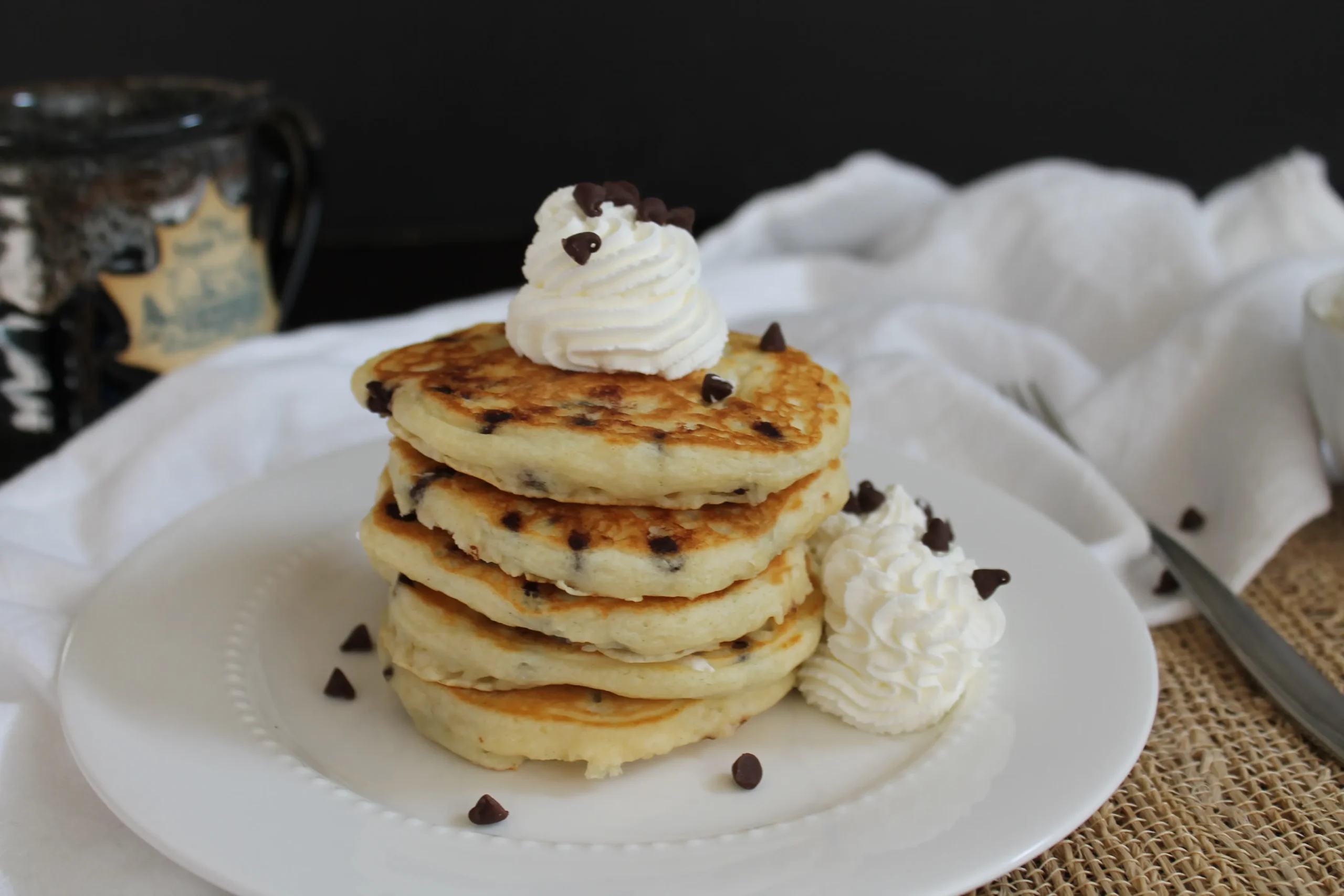 Fluffy Homemade Chocolate Chip Pancakes