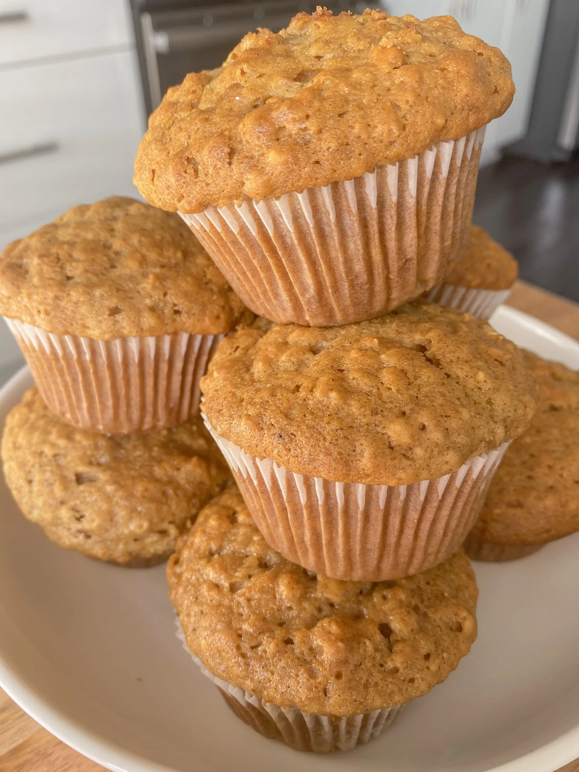 Fluffy Oatmeal Maple Gingerbread Muffins