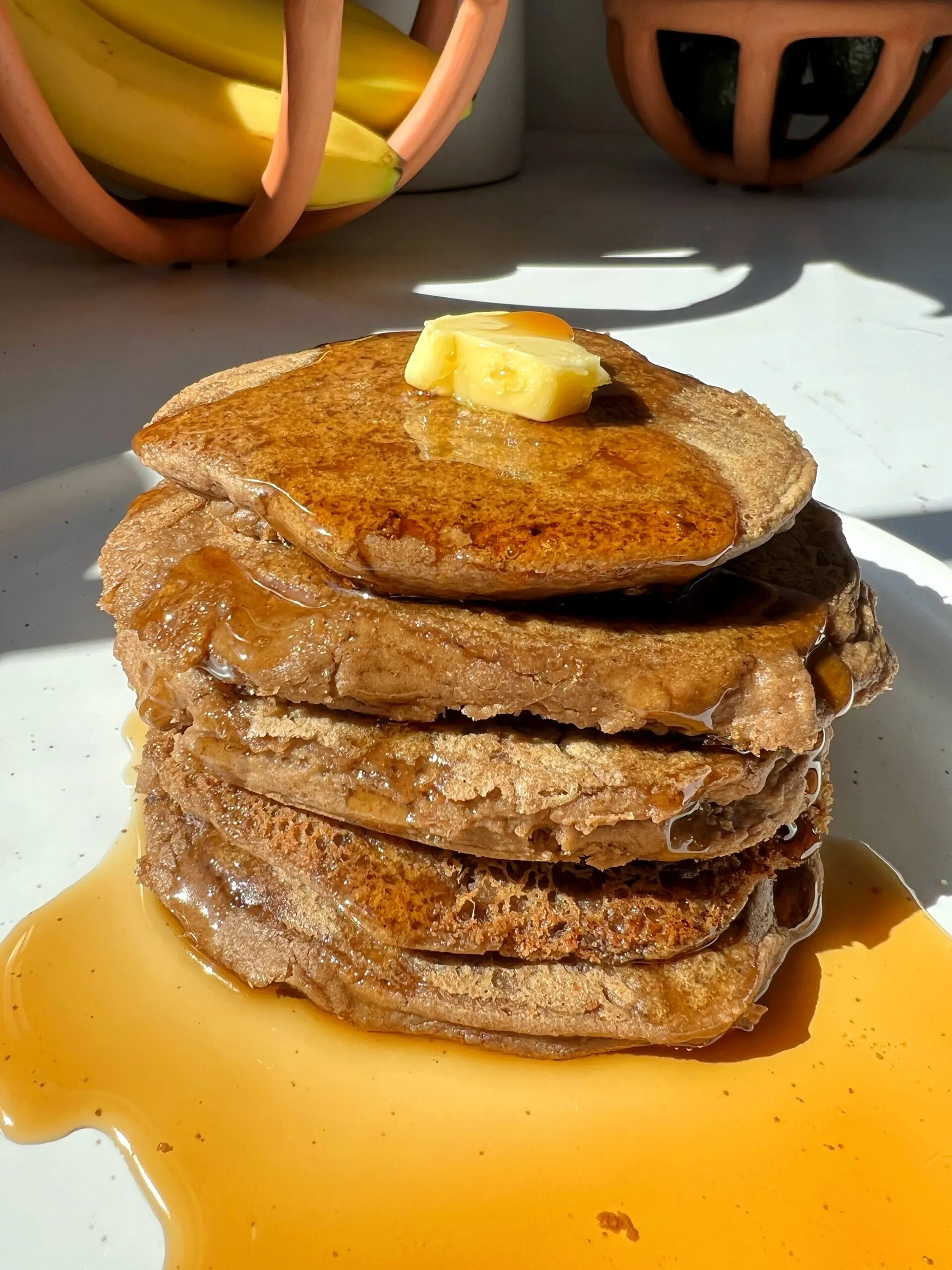 Fluffy Vegan Protein Pancakes