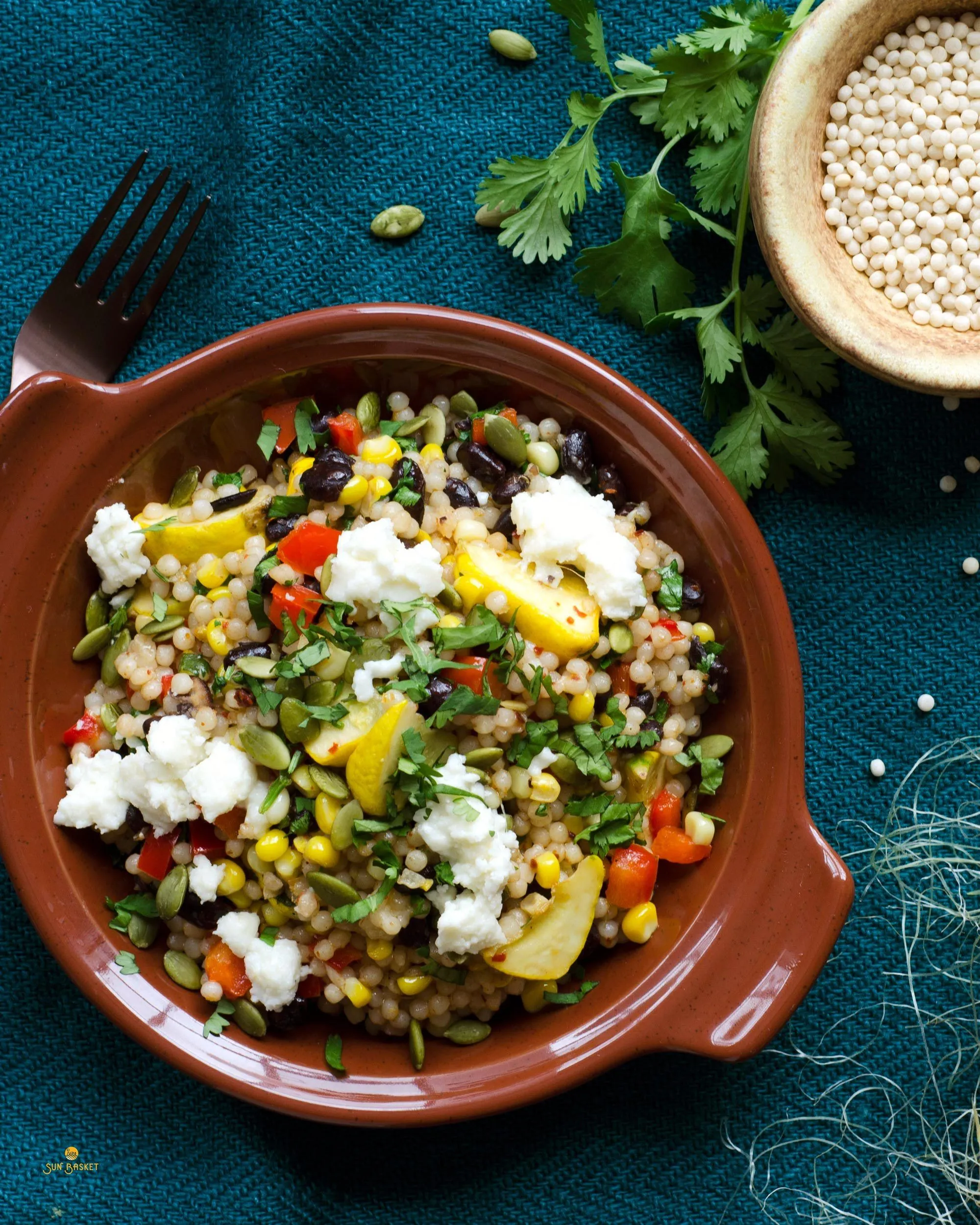 Fregola Salad with Roasted Red Pepper