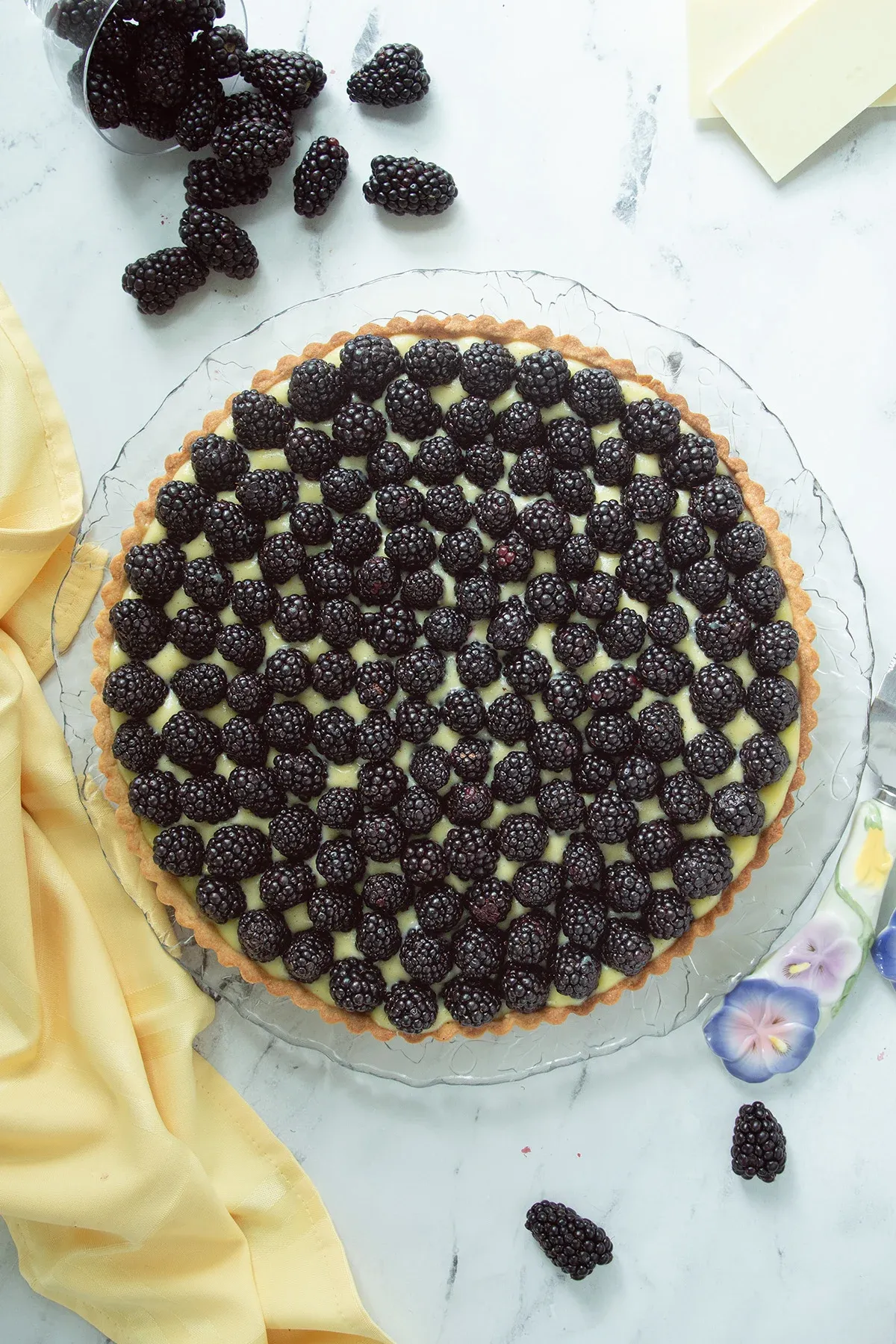 Fresh Blackberry Tart with Spiked Crème