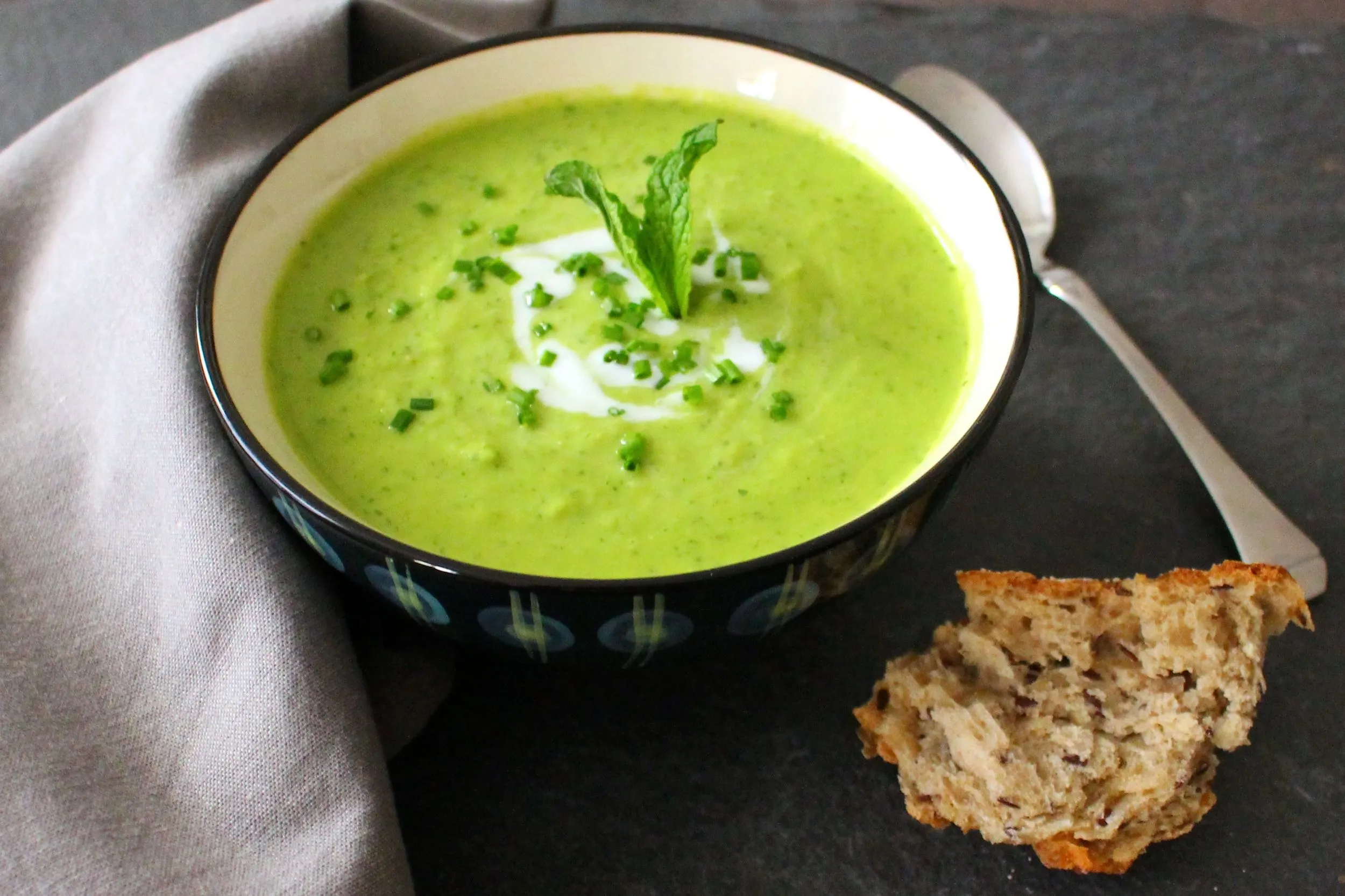 Fresh Pea Soup with Mint