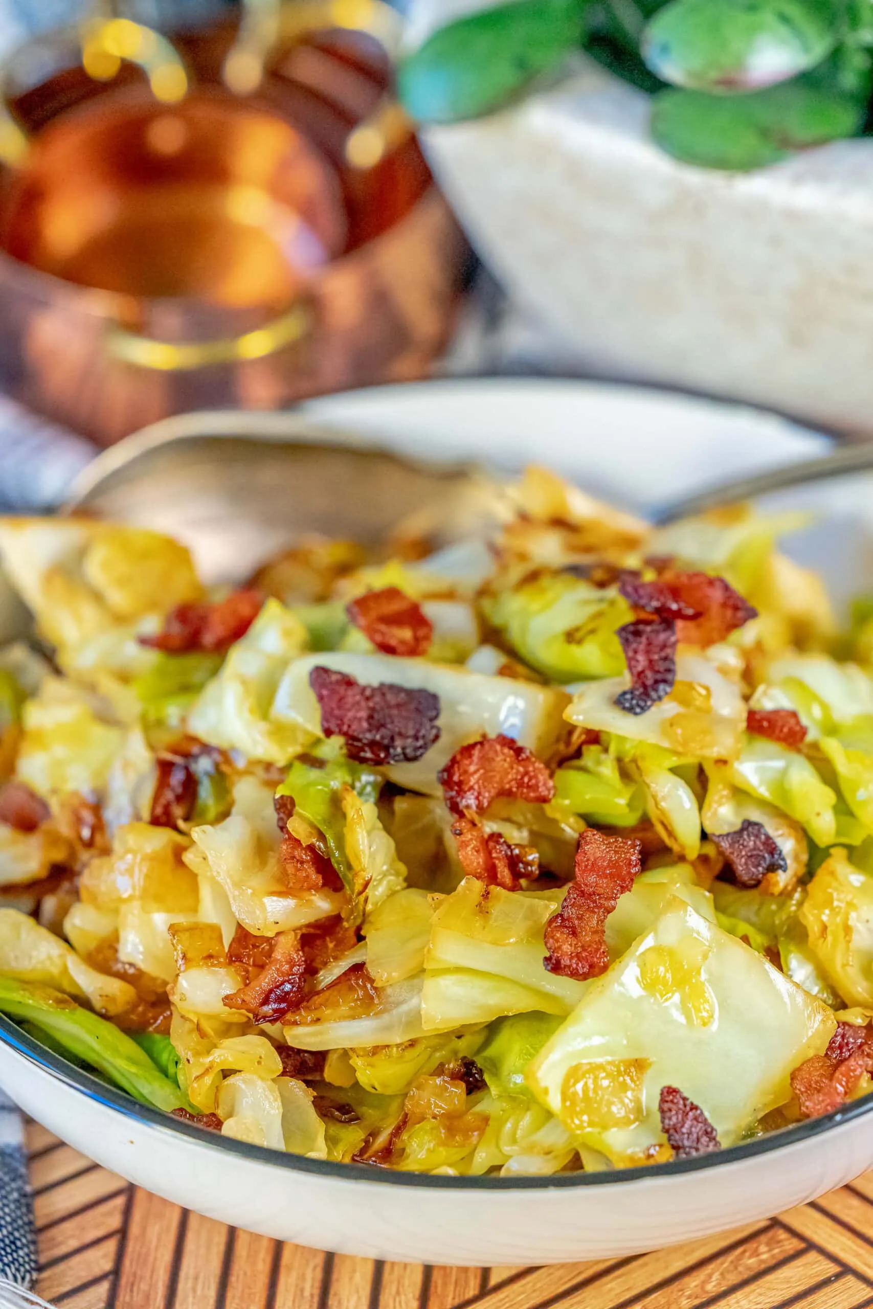 Fried Cabbage with Bacon and Balsamic Vinegar