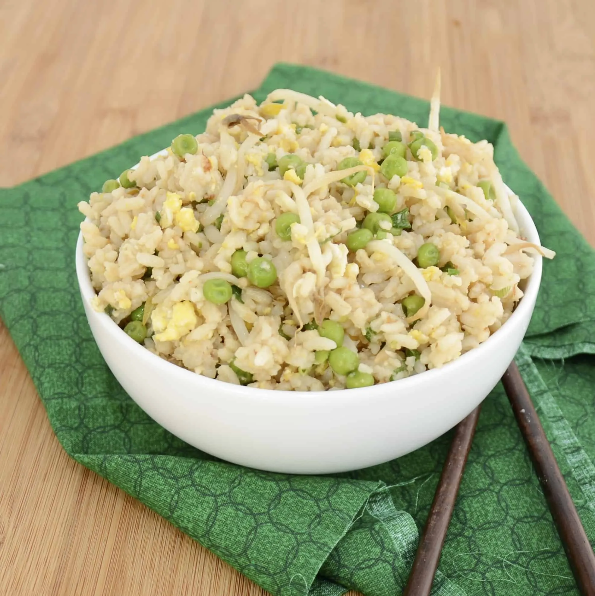 Fried Rice with Peas and Bean Sprouts