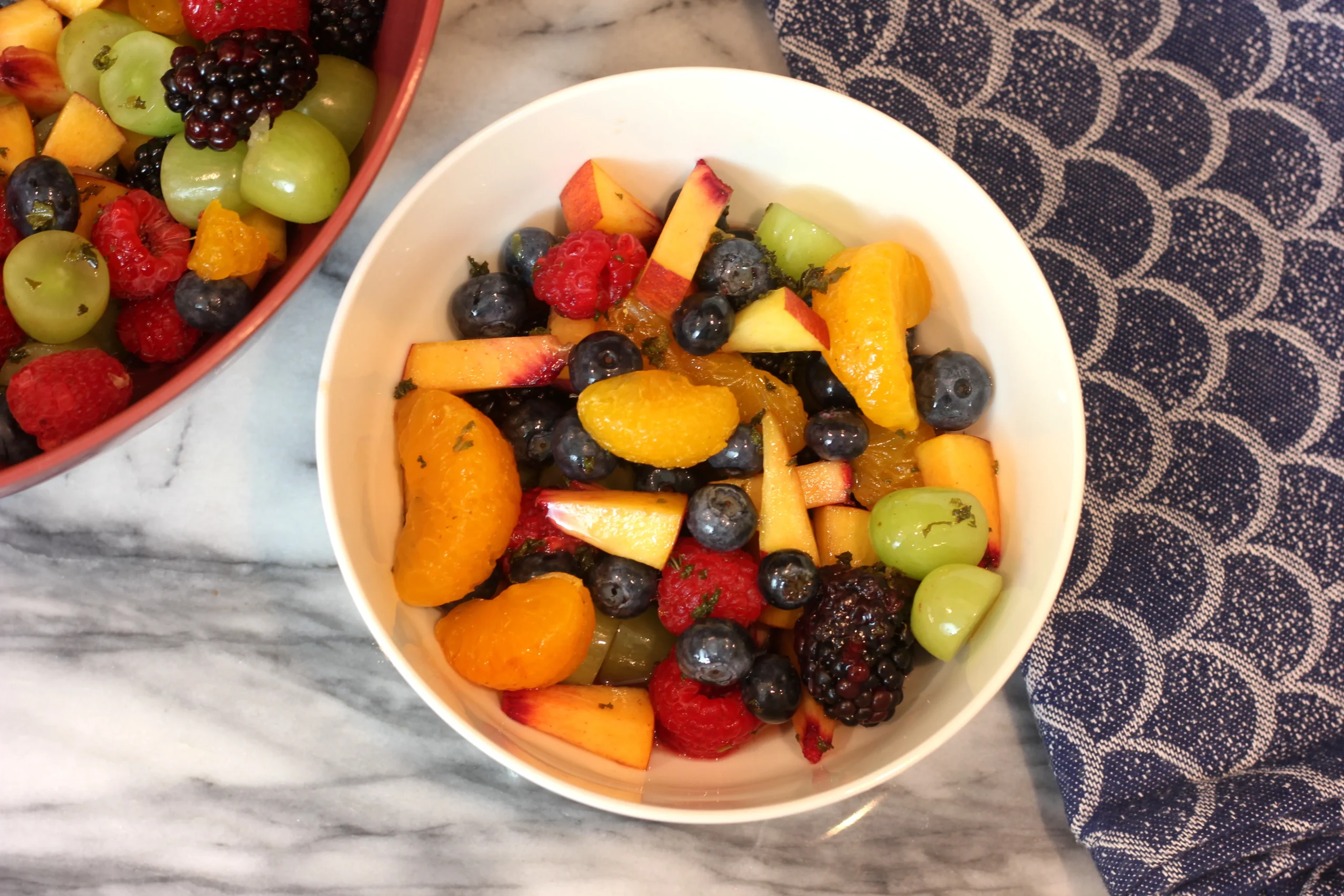 Fruit Salad with Mint Maple Syrup