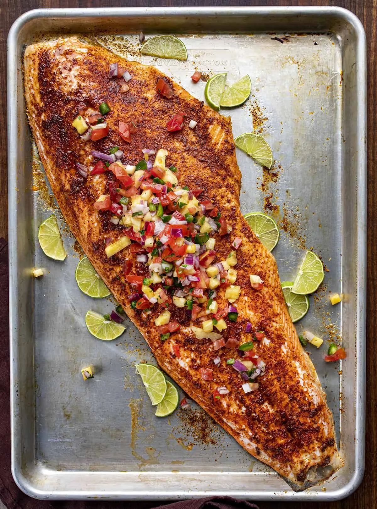 Garlic Lime Salmon Pineapple Salsa