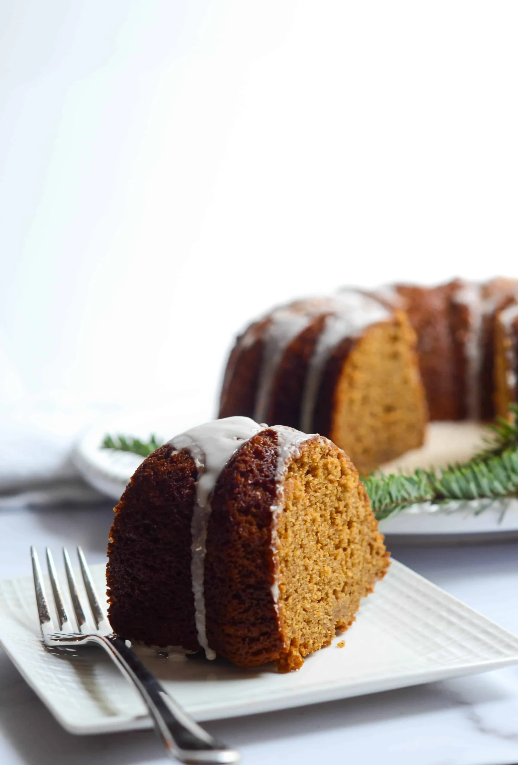 Gingerbread Bundt Cake with Maple Icing