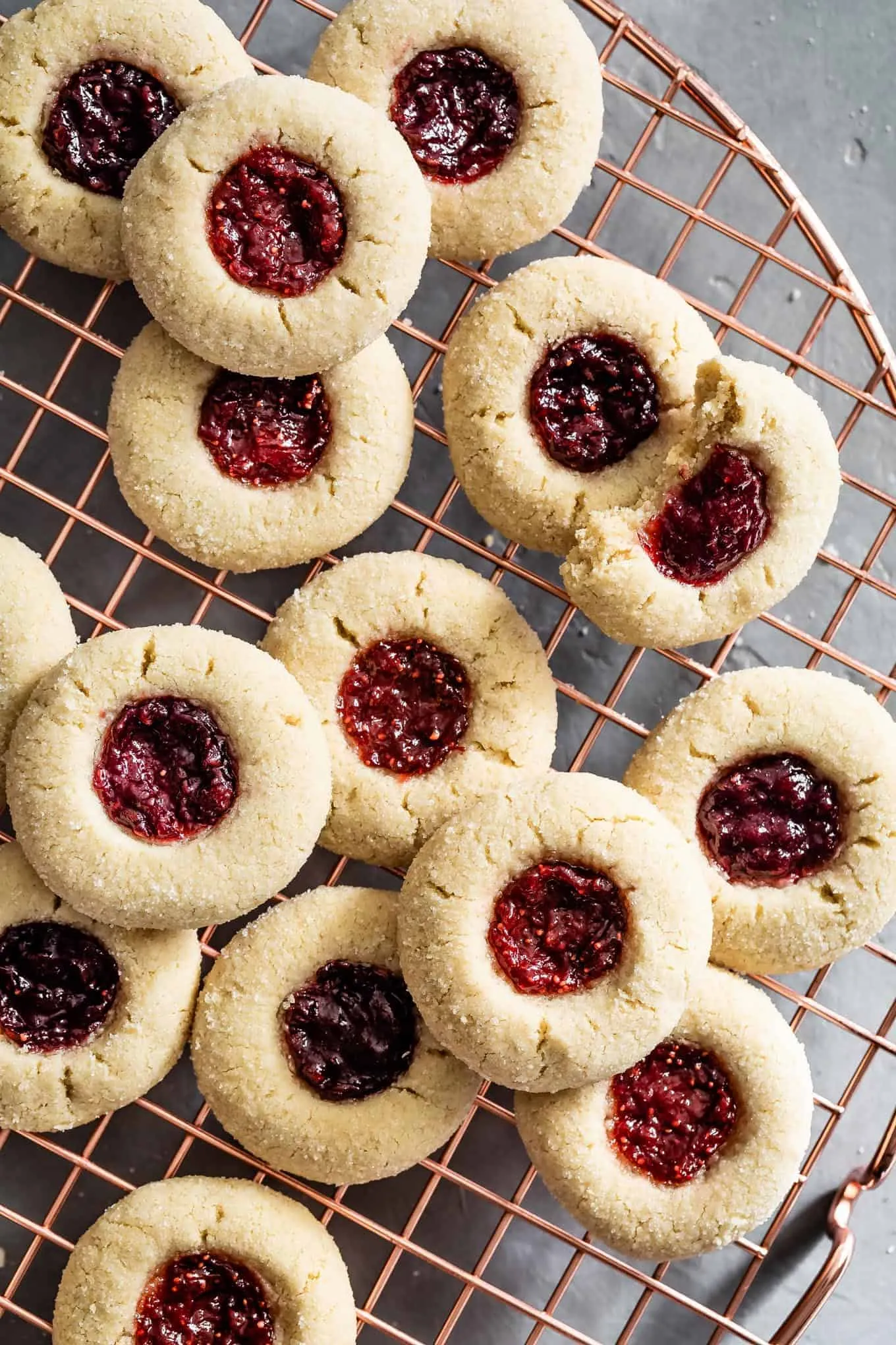 Gluten Free Almond Thumbprint Cookies