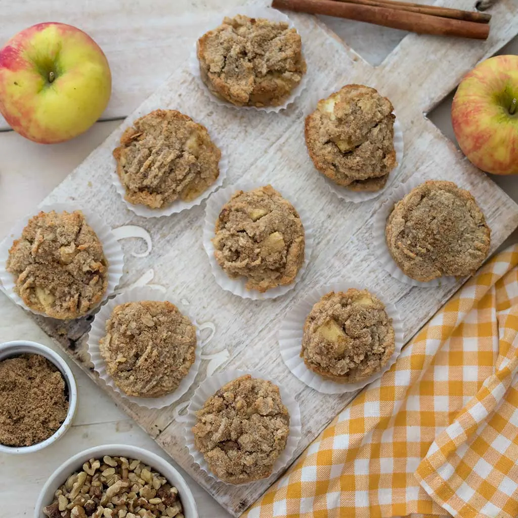 Gluten Free Apple Walnut Buckwheat Muffins