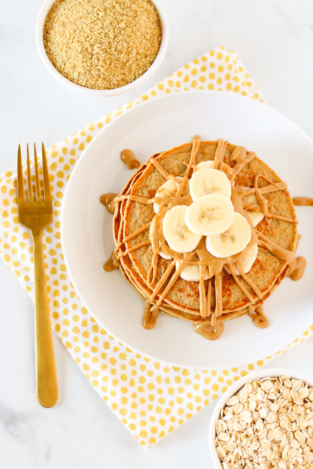 Gluten Free Vegan Banana Oat Blender Pancakes