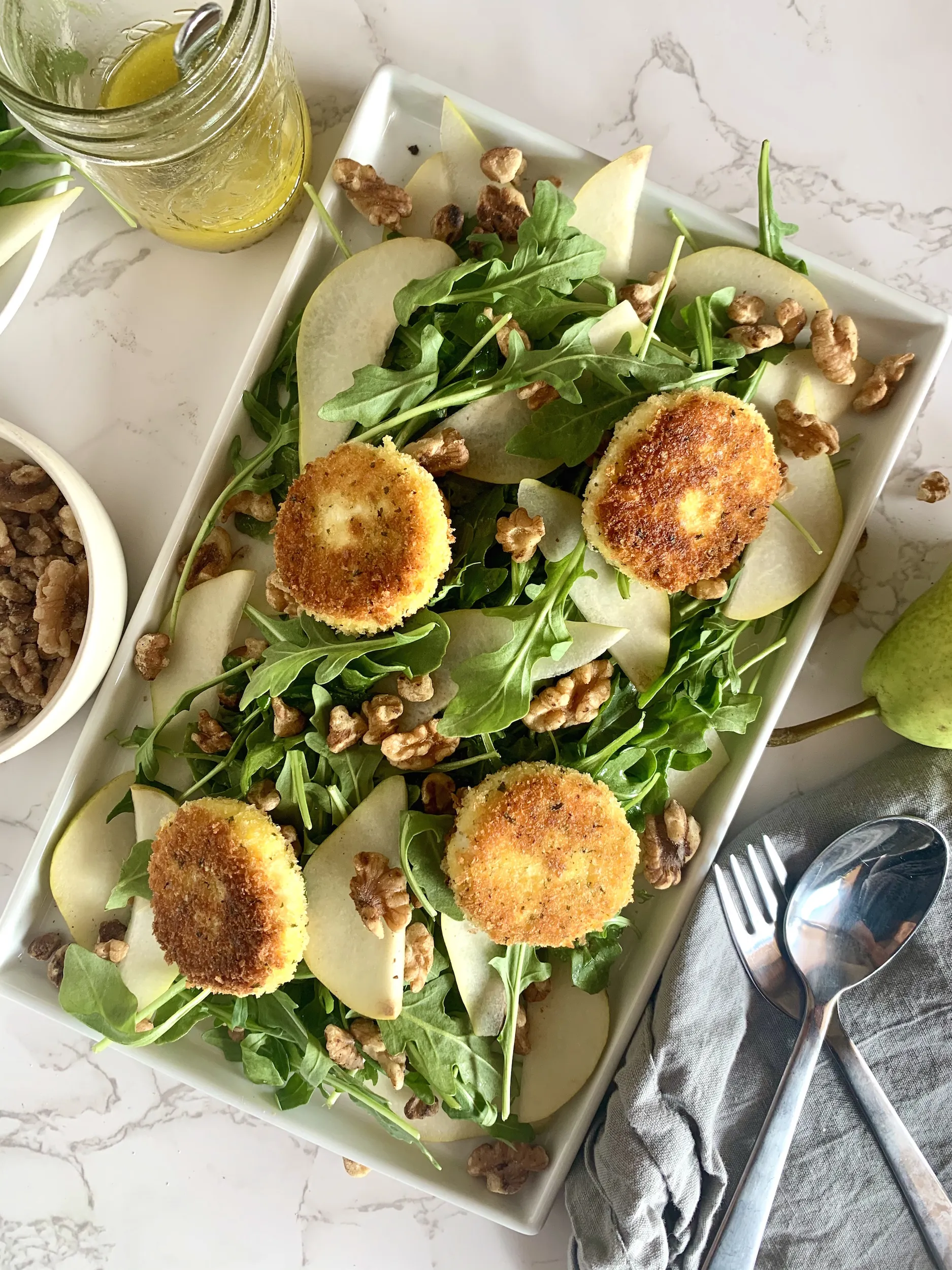 Goat Cheese Chicken Salad with Roasted Potato Cubes