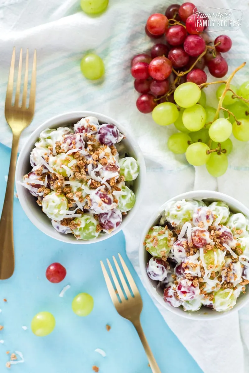 Grape Salad with Crunchy Coconut Topping