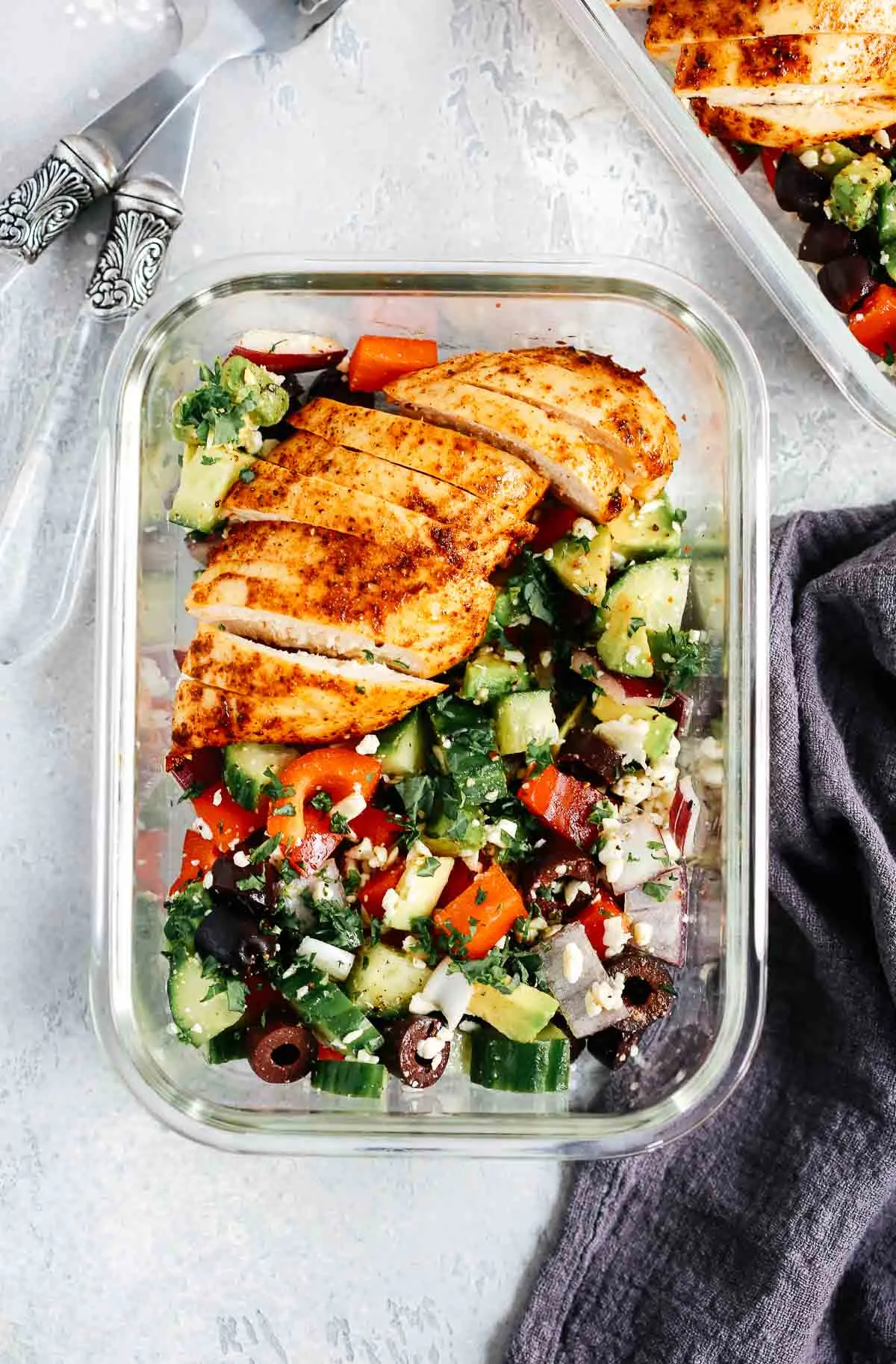 Greek Chicken Salad Lunch Bowls