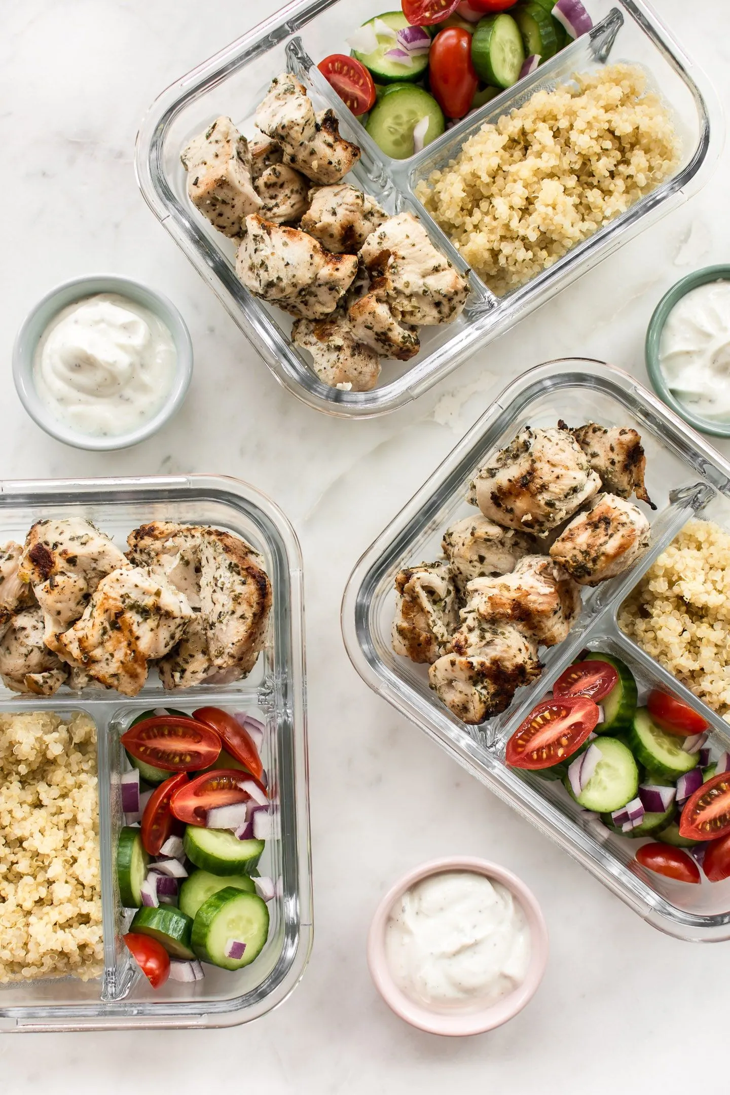 Greek Chicken Veggie Meal Prep Bowls