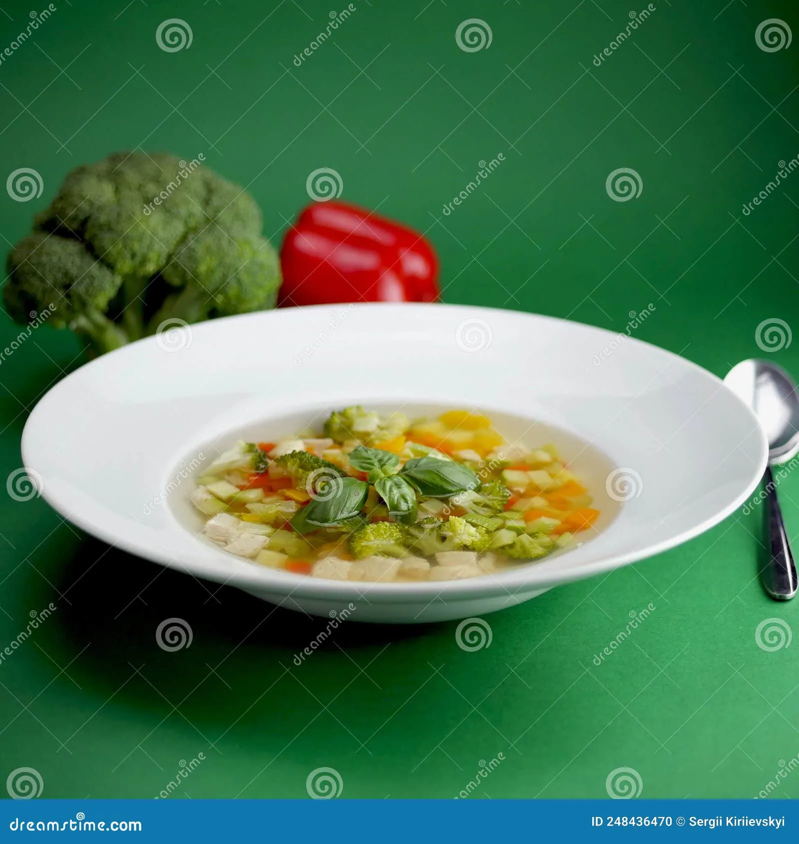 Green Minestrone Soup with Chicken