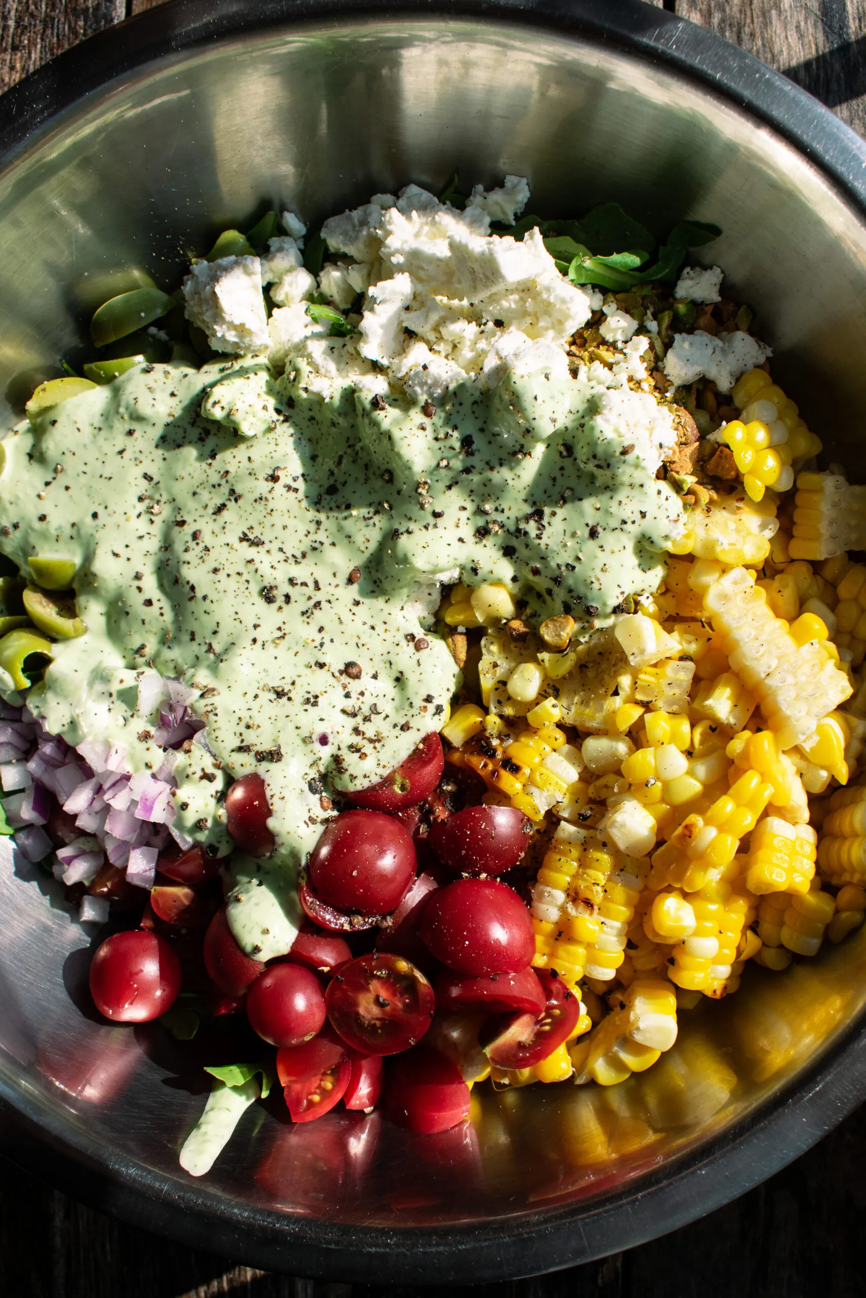 Grilled Chicken Corn Salad with Creamy Dill Dressing