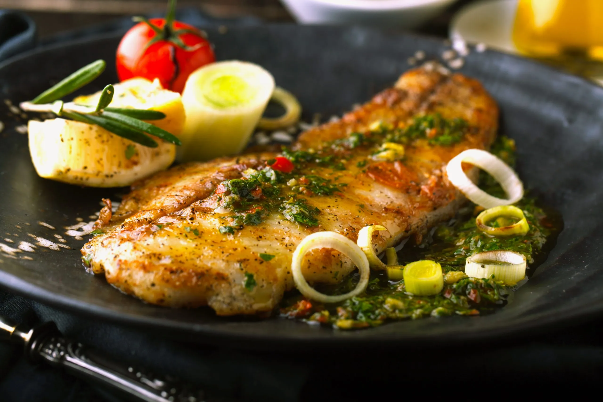 Grilled Chicken or Fish with Calamata Caper Salsa