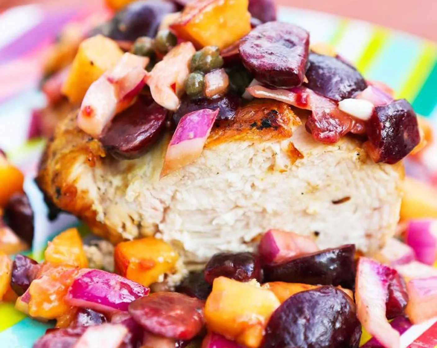 Grilled Chicken with Cherries