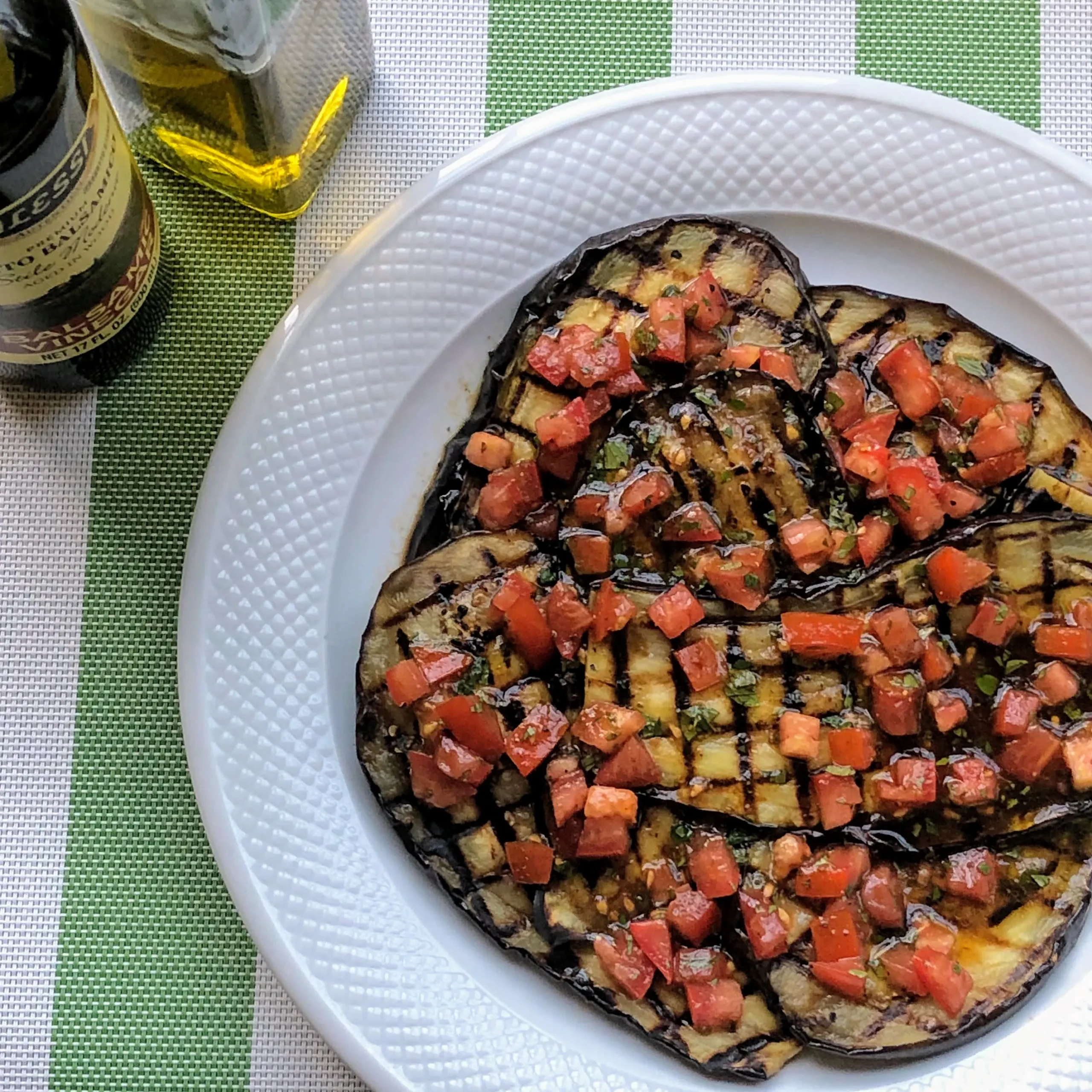 Grilled Eggplant with Fresh Mint and Balsamic Vinegar