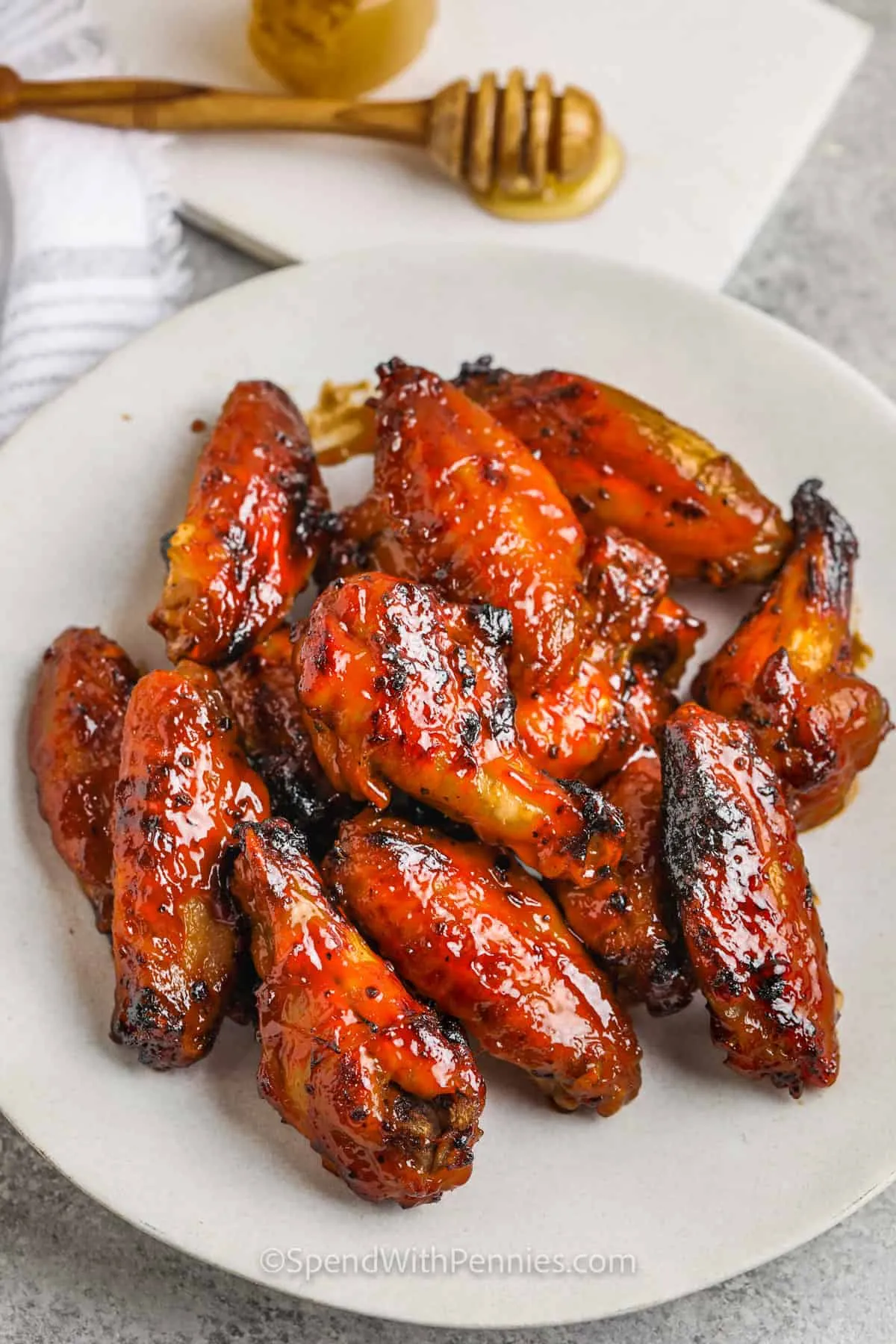Grilled Honey BBQ Chicken Wings