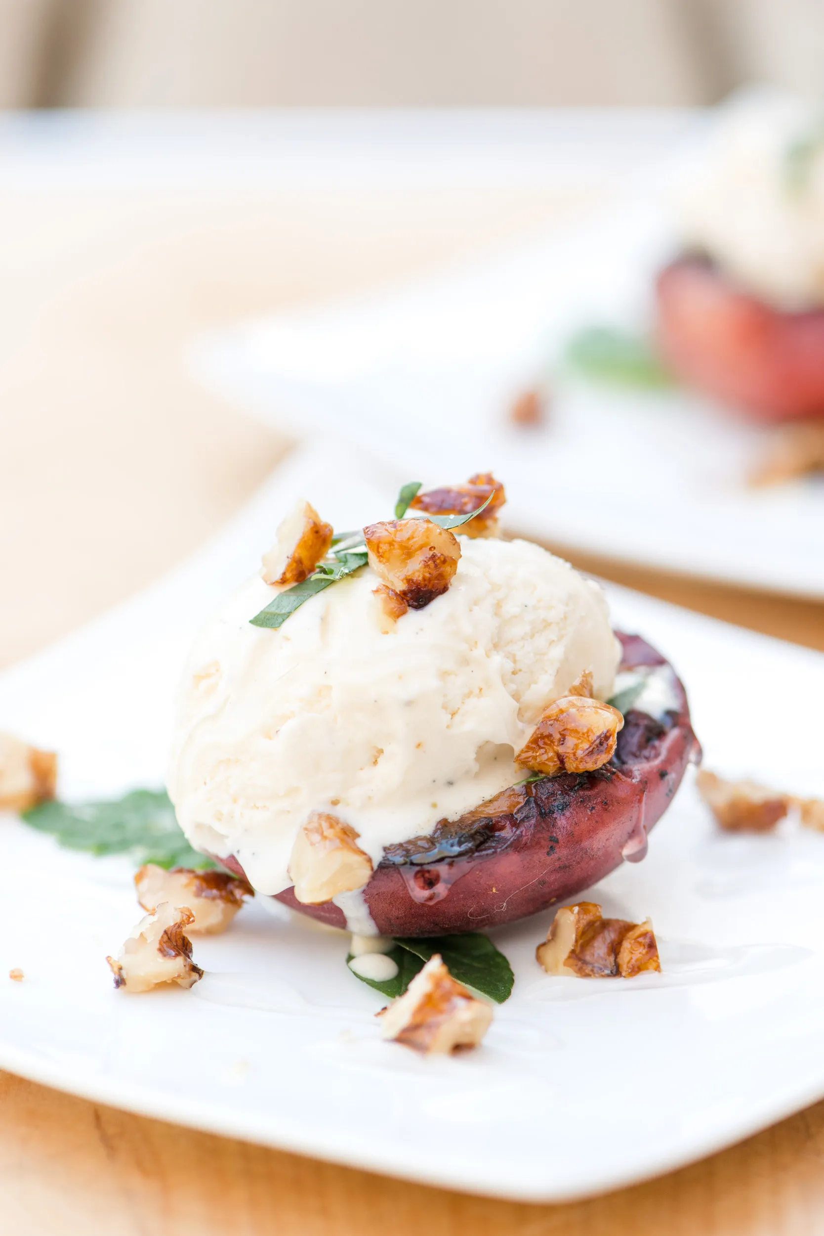 Grilled Peach Ice Cream
