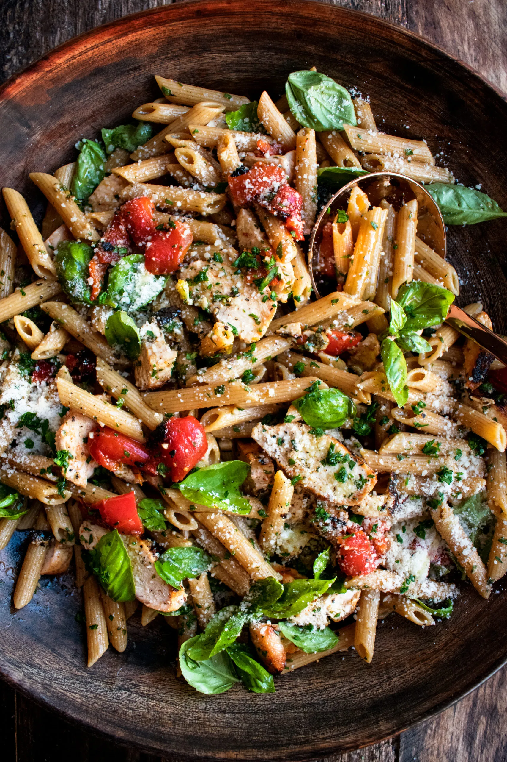 Grilled Tomato and Broccoli Pasta Salad with Balsamic Vinaigrette