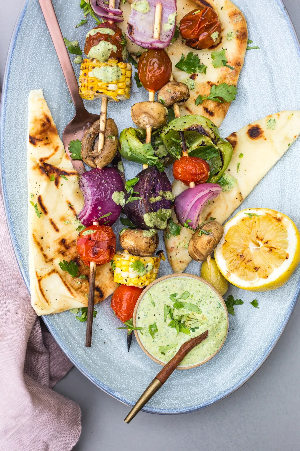 Grilled Vegetable Pitas with Cilantro