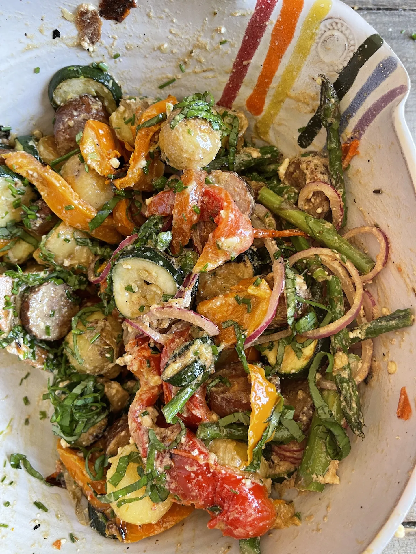 Grilled Vegetable Summer Salad with Mozzarella